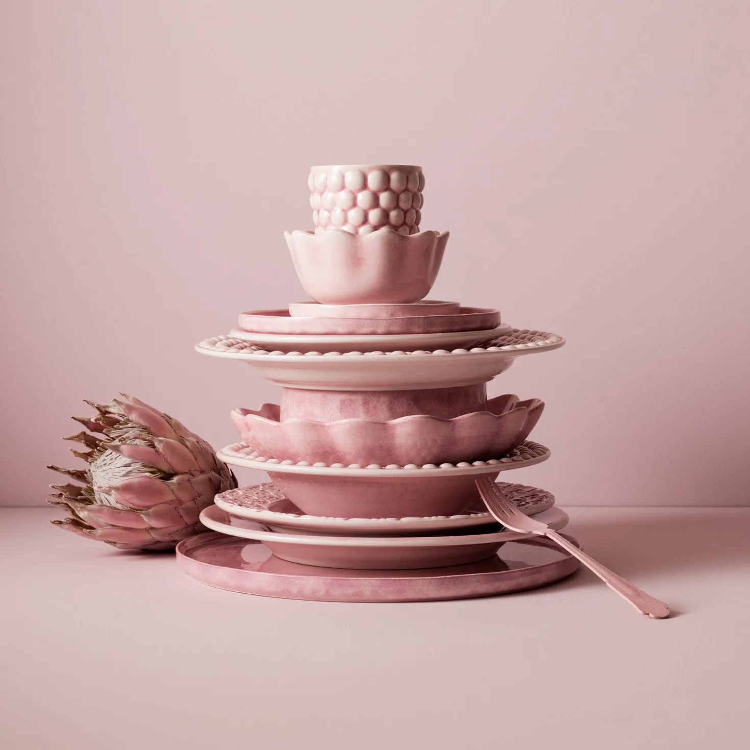 Assiette MSY 20 cm, rose clair Mateus