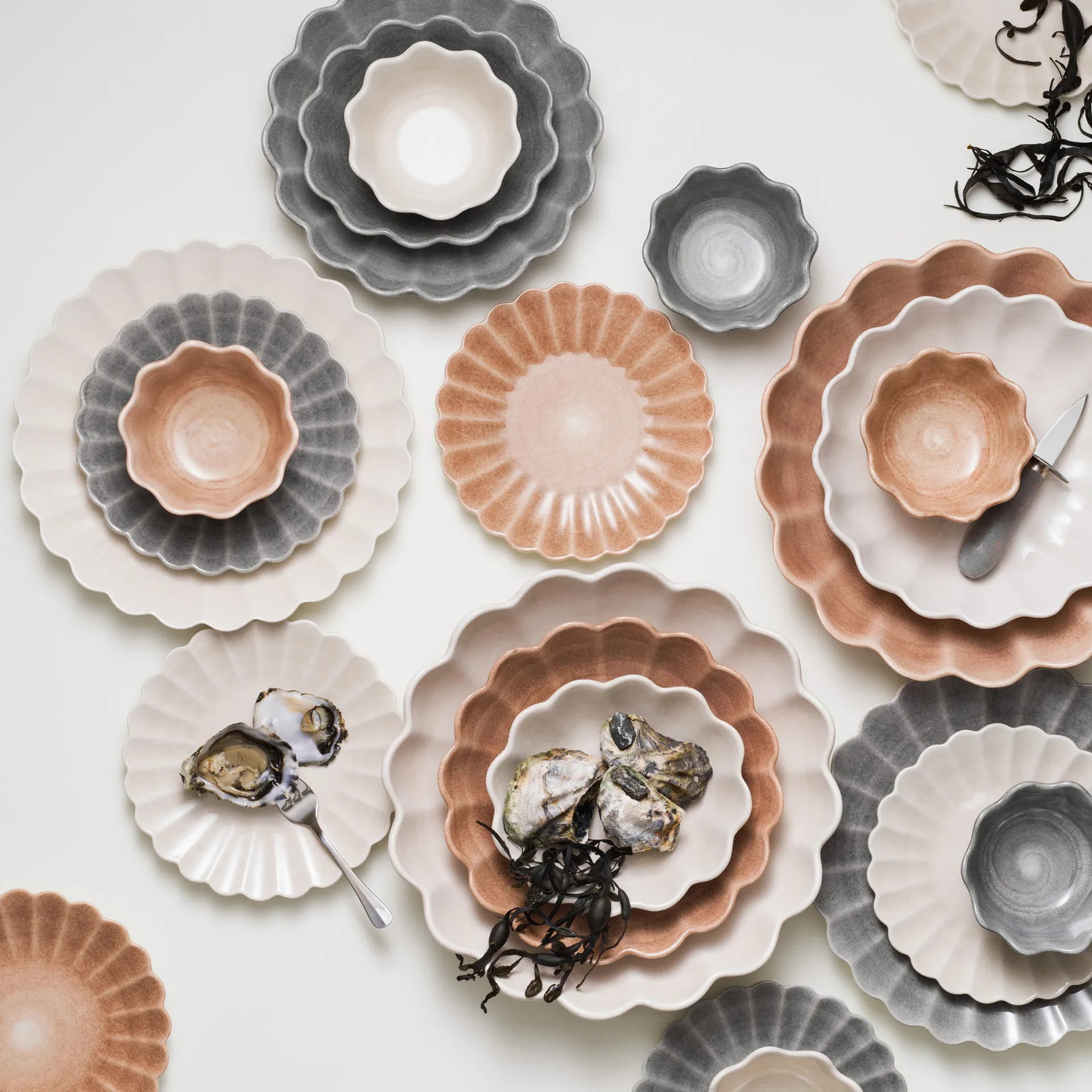 Assiette Oyster 20 cm, Gris Mateus