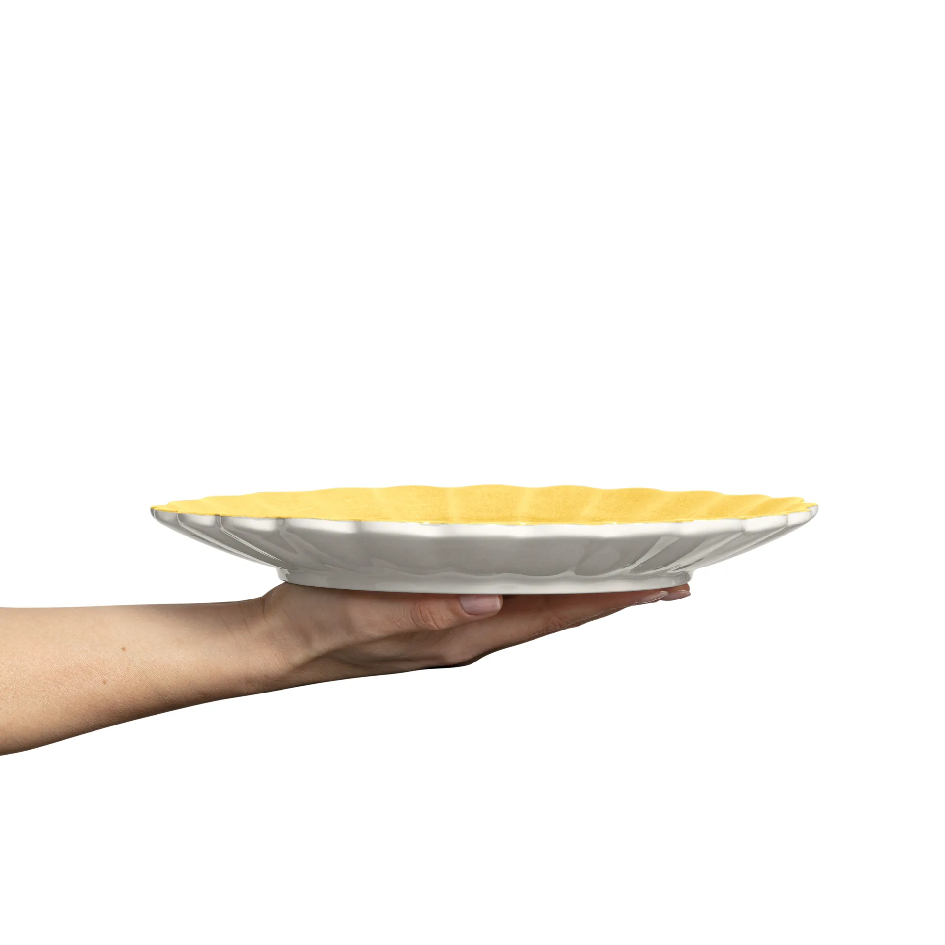 Assiette Oyster 28 cm, Jaune Mateus