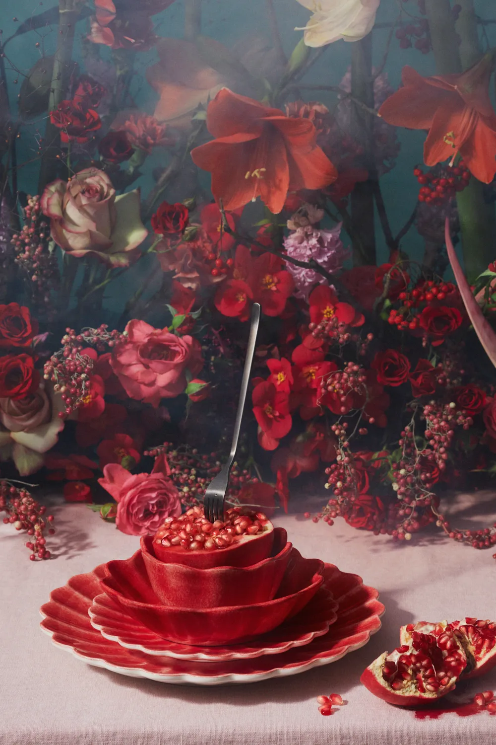 Assiette Oyster 28 cm, Rouge Mateus