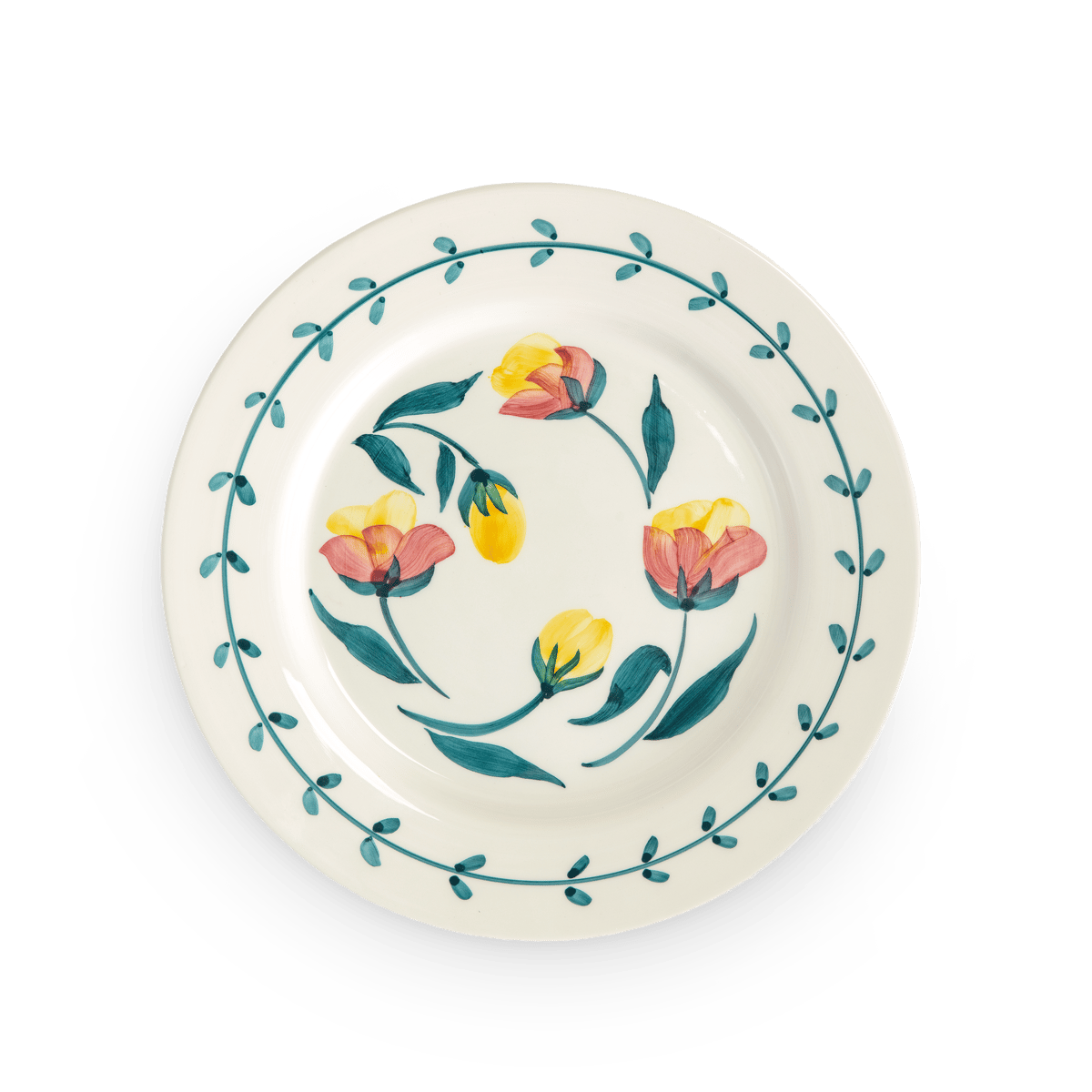Mateus Assiette plate Flowers tulips o28 cm Blanc | Design Scandinave | Assiettes plates | Blanc