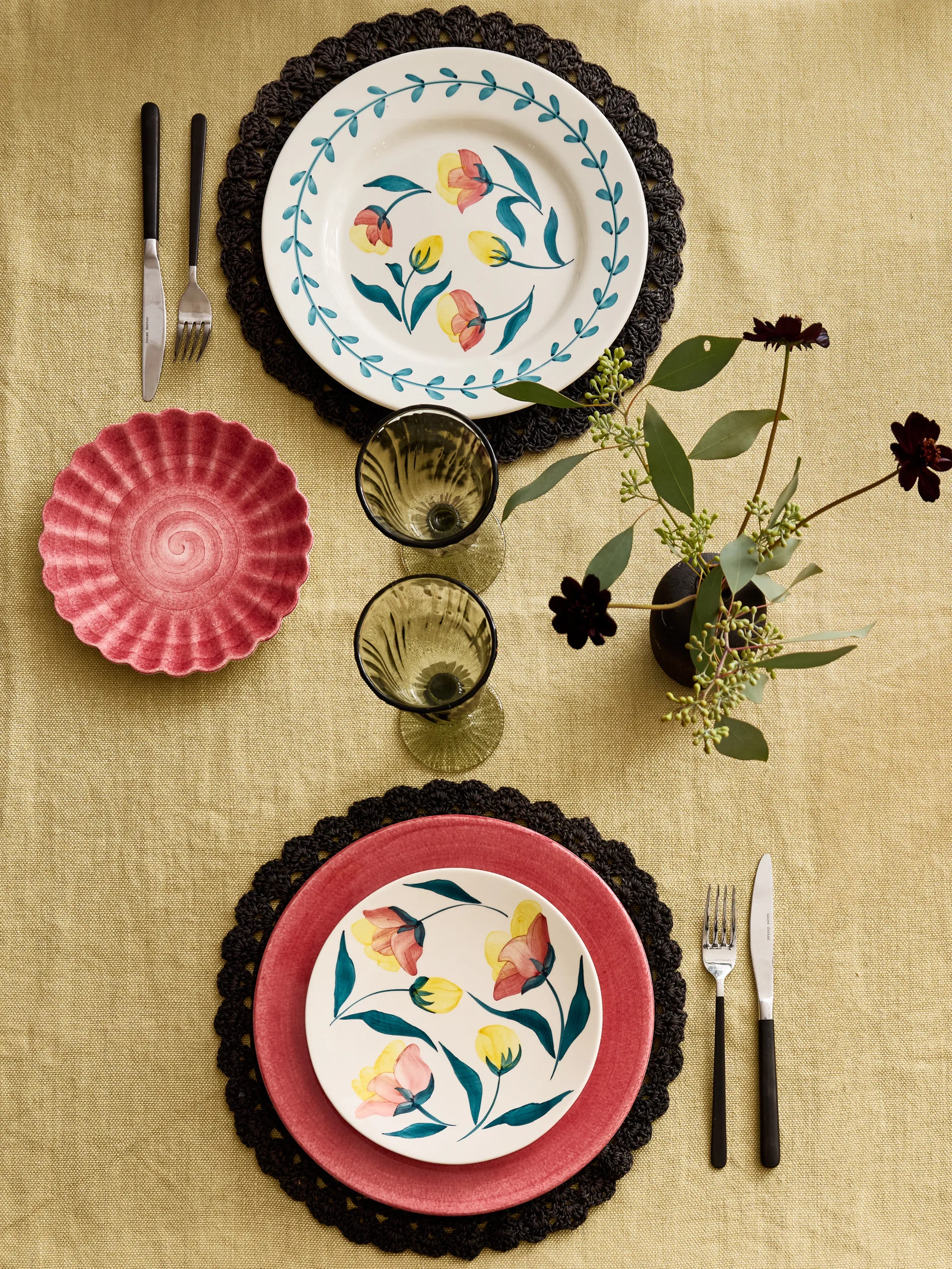 Assiette plate Flowers tulips Ø28 cm, Blanc Mateus