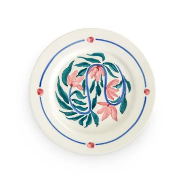Assiette plate Flowers water lilies Ø28 cm - Blanc - Mateus