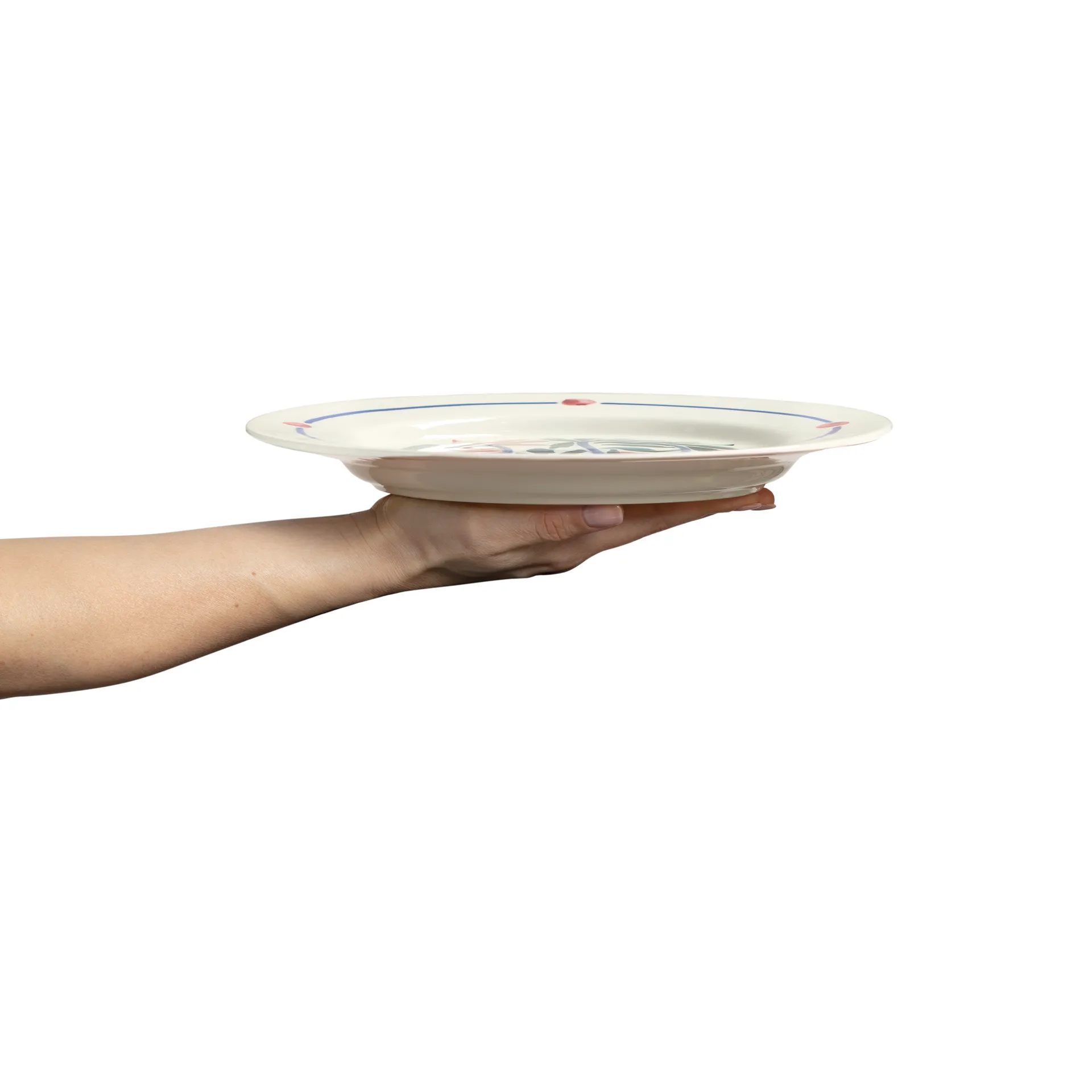 Assiette plate Flowers water lilies Ø28 cm, Blanc Mateus