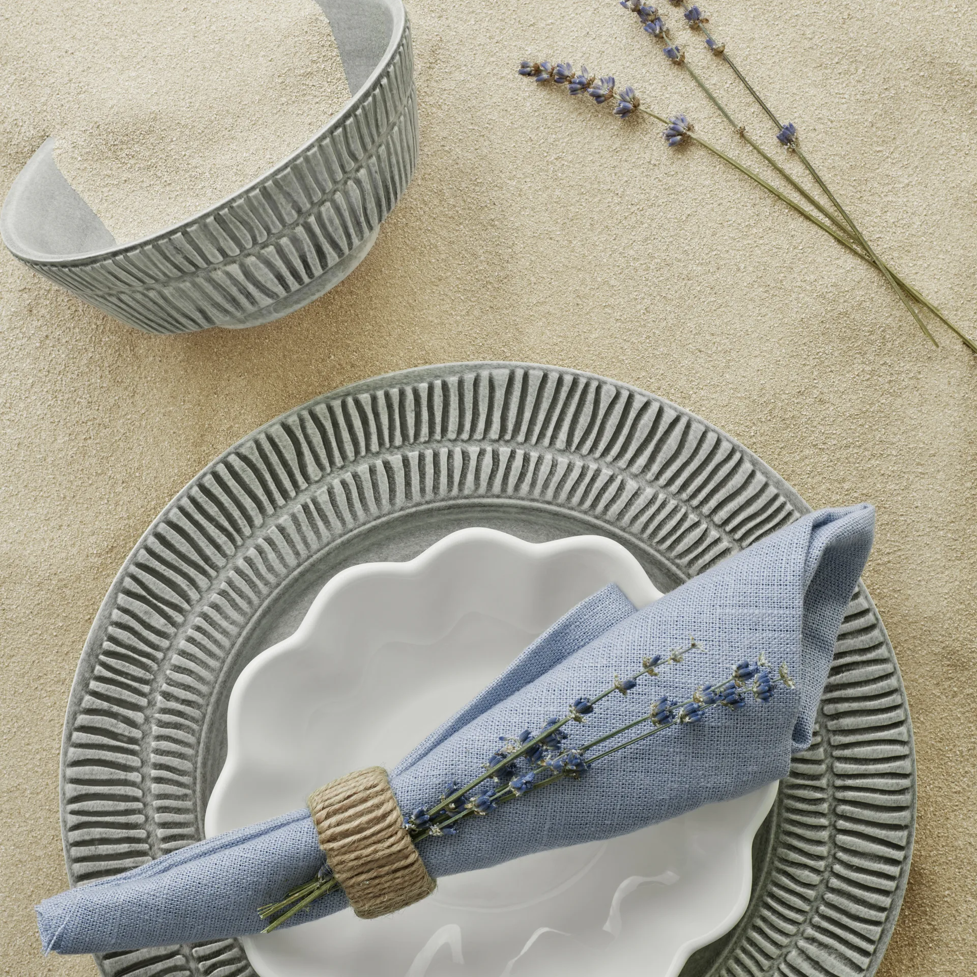 Assiette Stripes Ø21 cm, Gris Mateus