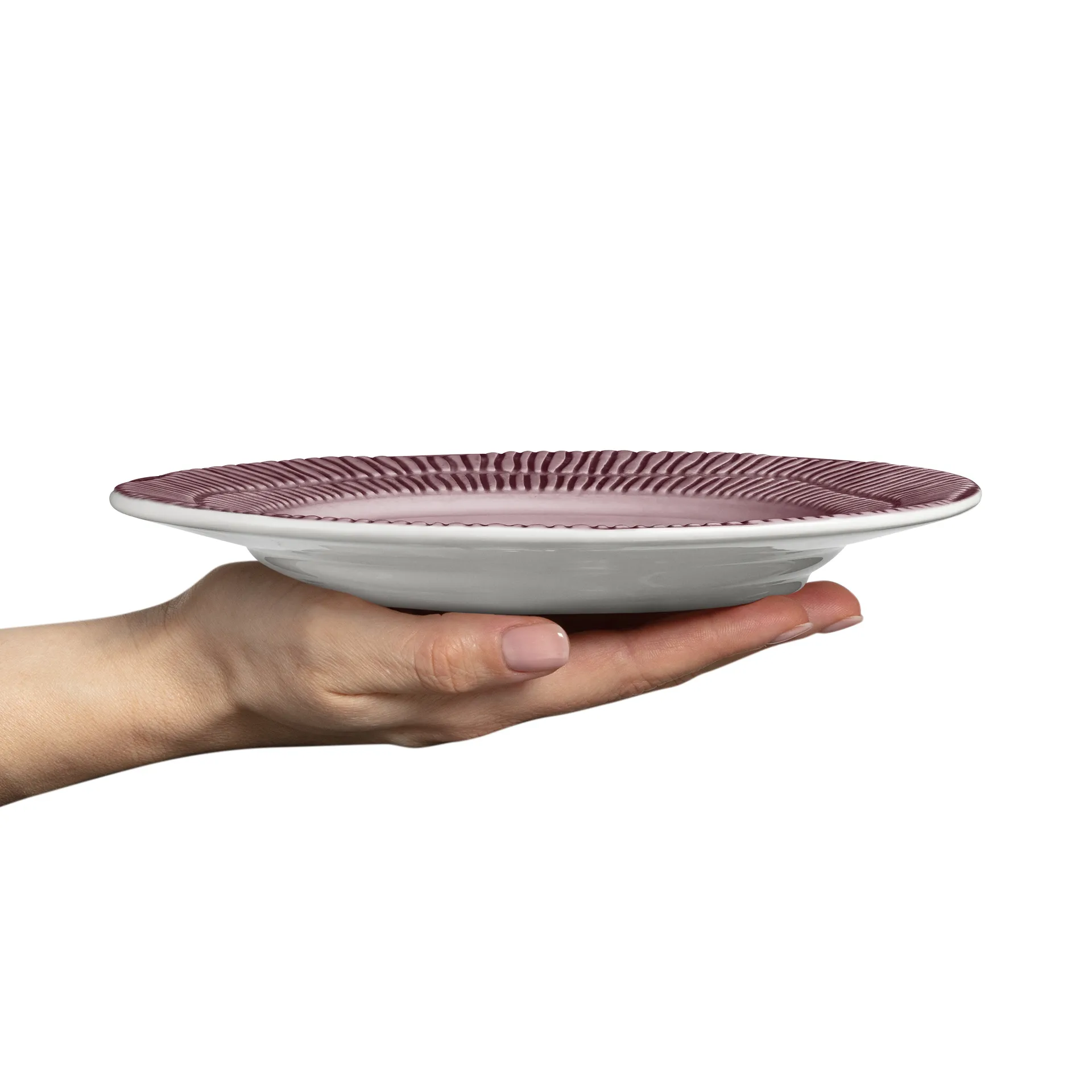 Assiette Stripes Ø21 cm, Plum Mateus