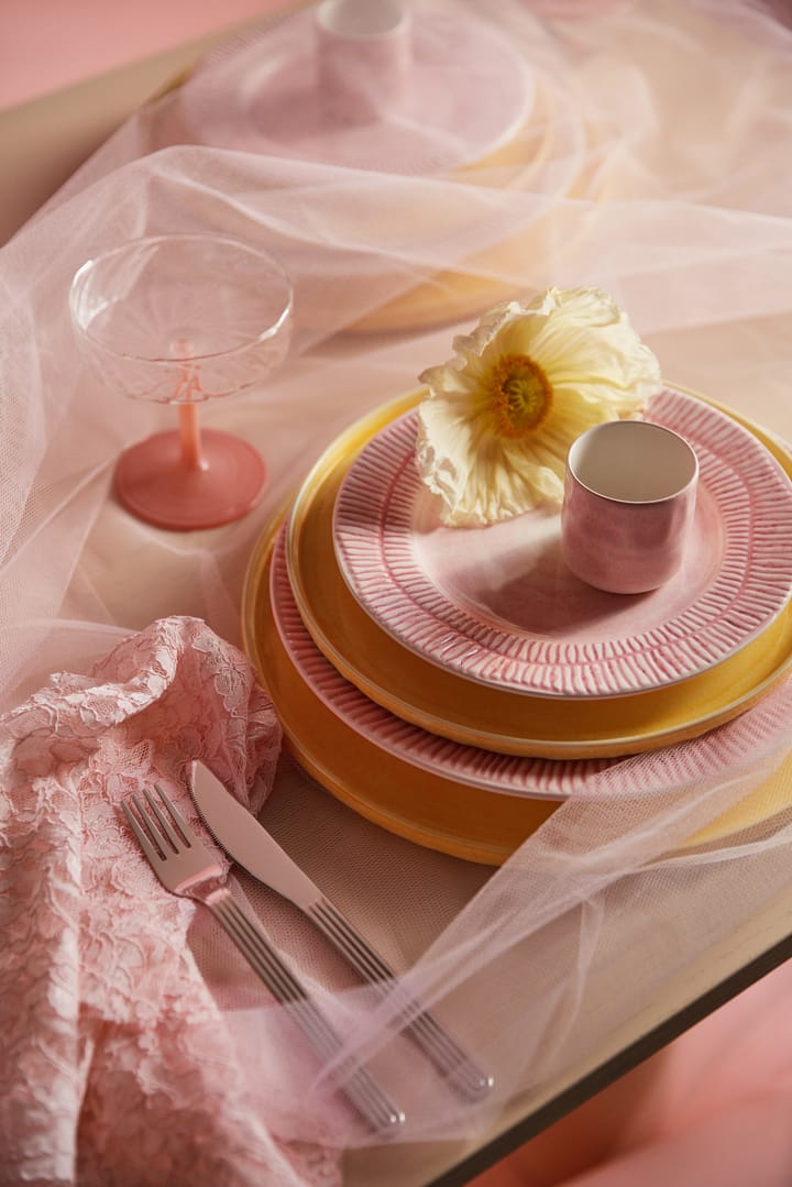 Assiette Stripes Ø21 cm - Rose clair - Mateus