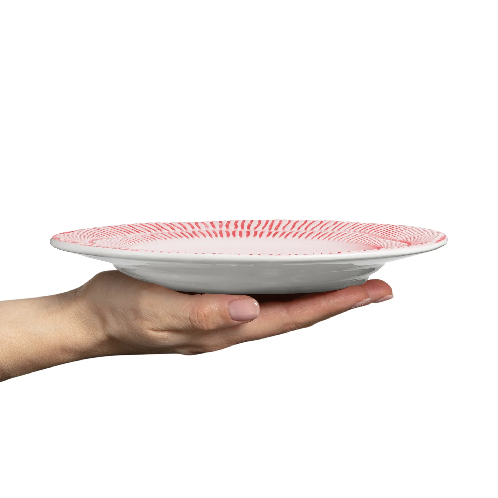 Assiette Stripes Ø21 cm, Rose clair Mateus