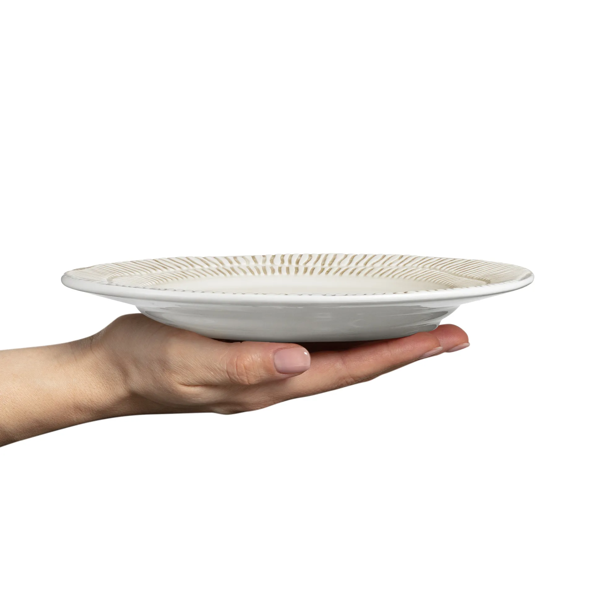 Assiette Stripes Ø21 cm, Sand Mateus