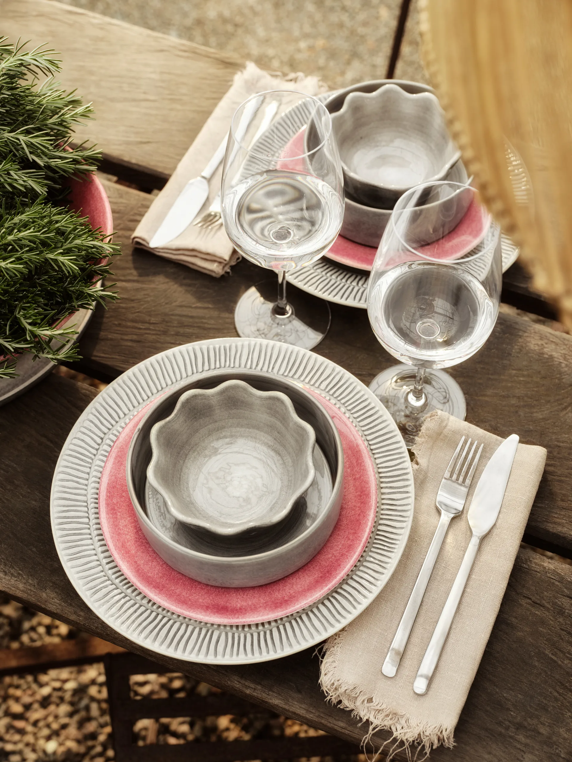 Assiette Stripes Ø28 cm, Gris Mateus