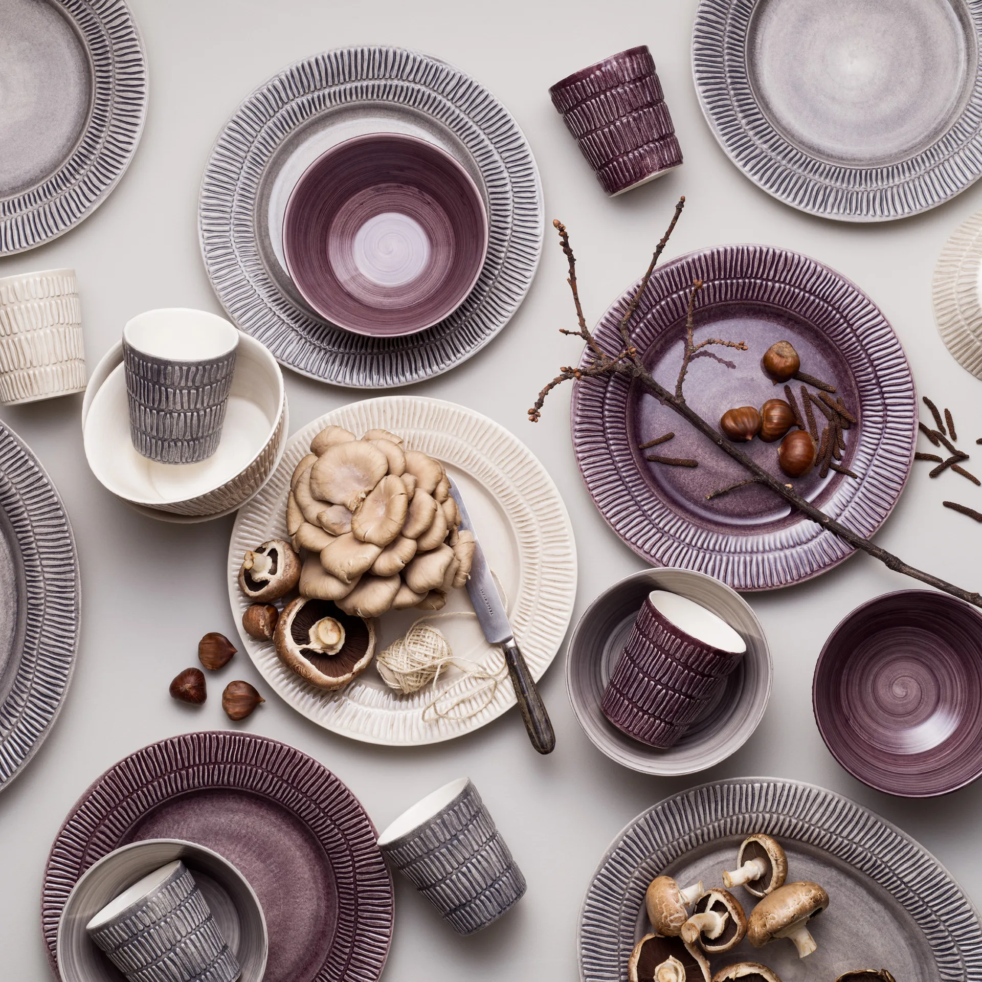 Assiette Stripes Ø28 cm, Plum Mateus