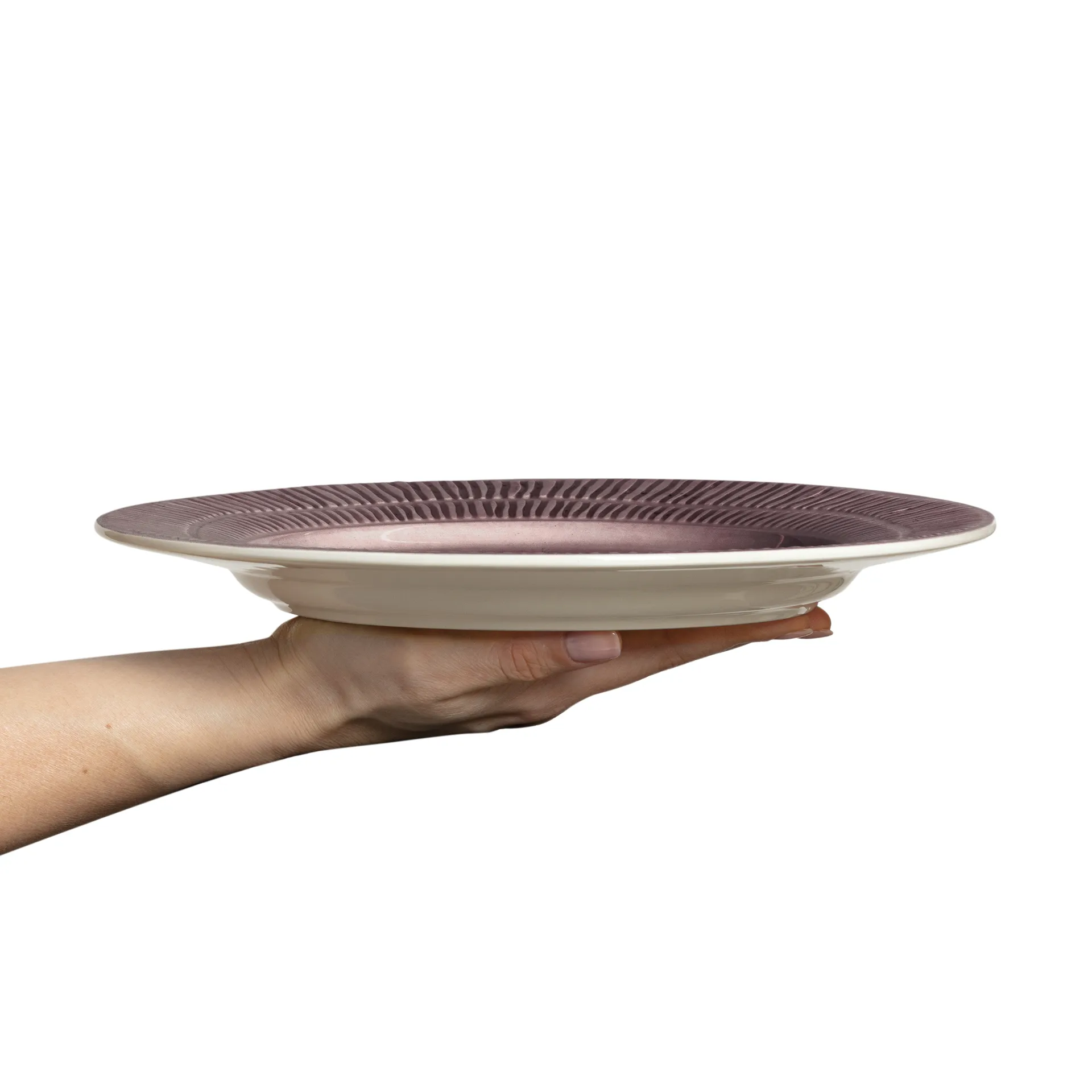 Assiette Stripes Ø28 cm, Plum Mateus