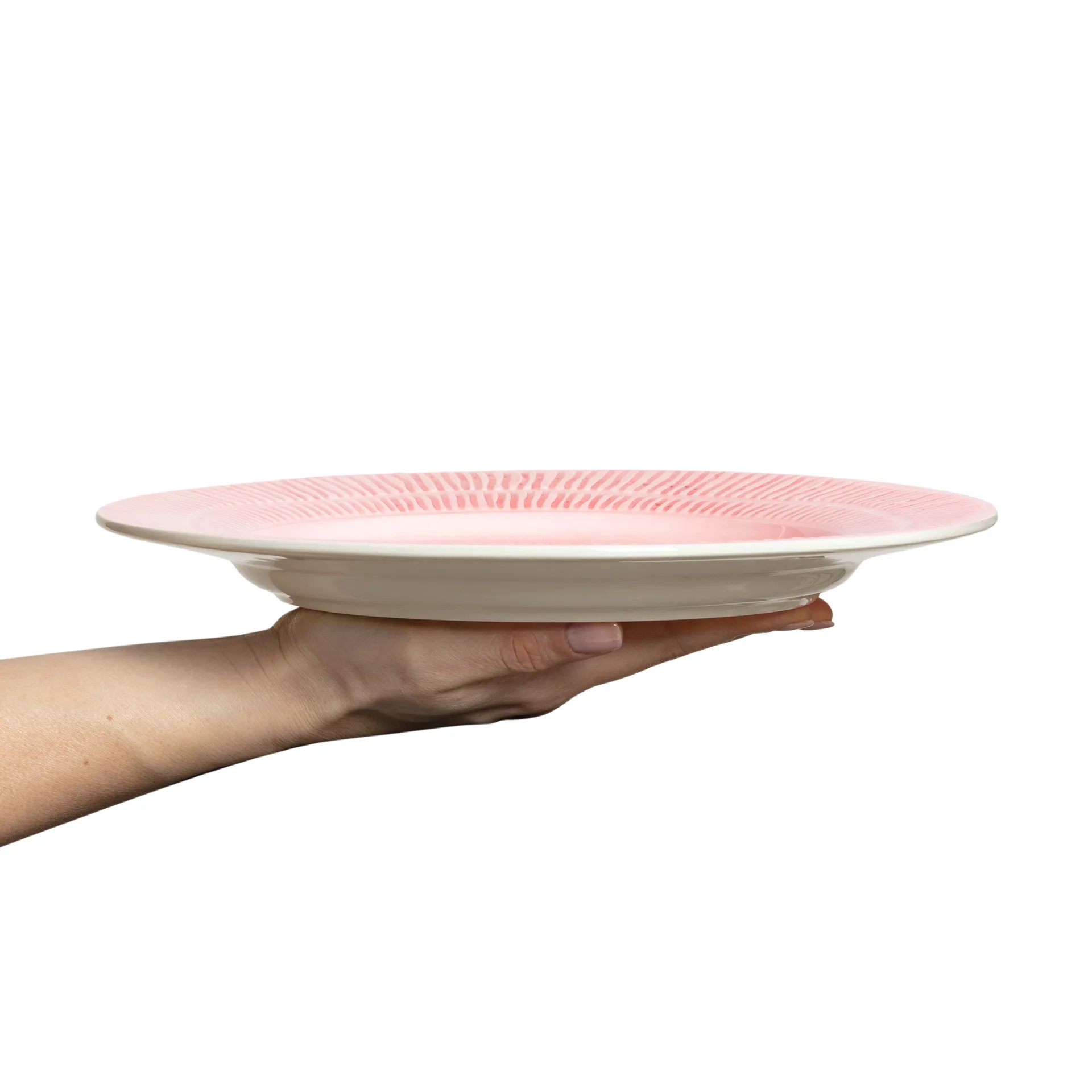 Assiette Stripes Ø28 cm, Rose clair Mateus