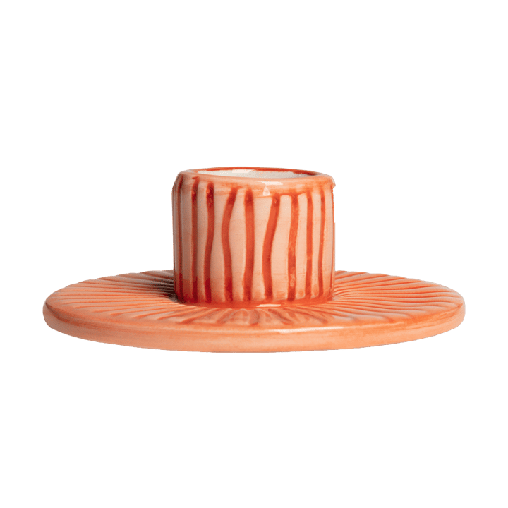 Bougeoir Stripes Ø 8 cm - Orange - Mateus
