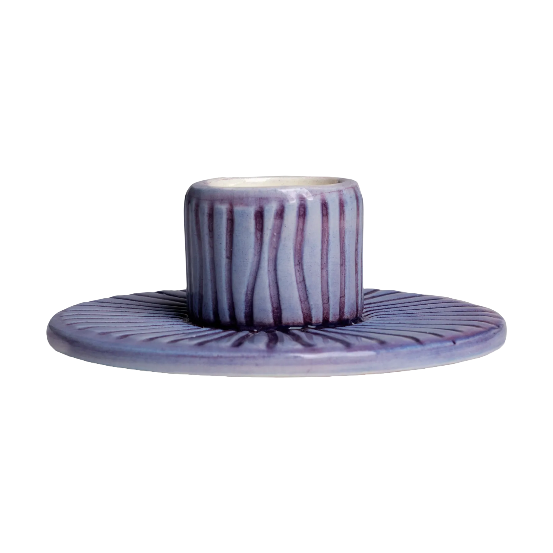 Bougeoir Stripes Ø 8 cm, Violet Mateus