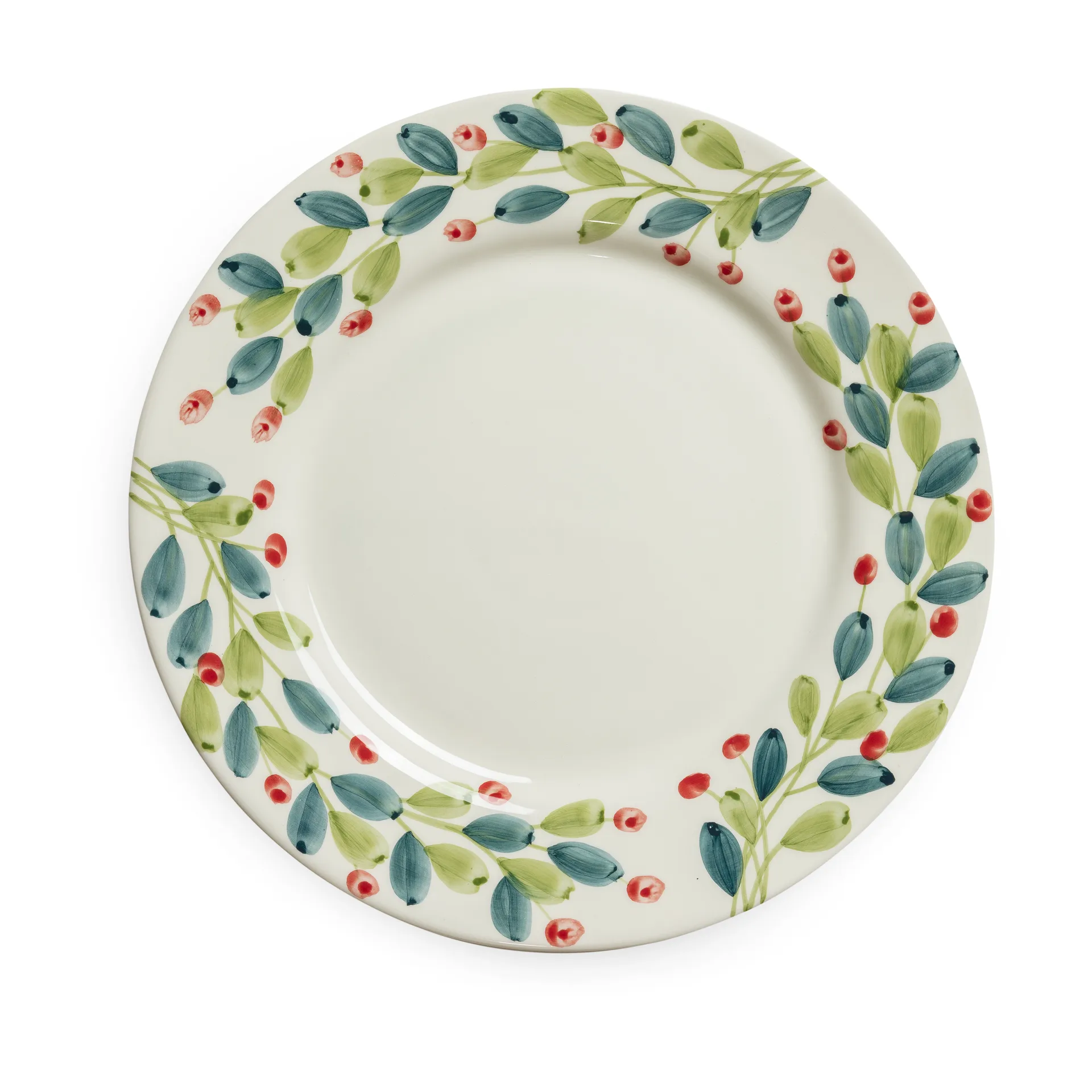 Plat de Noël Basic Ø37,5 cm, Blanc-multi Mateus