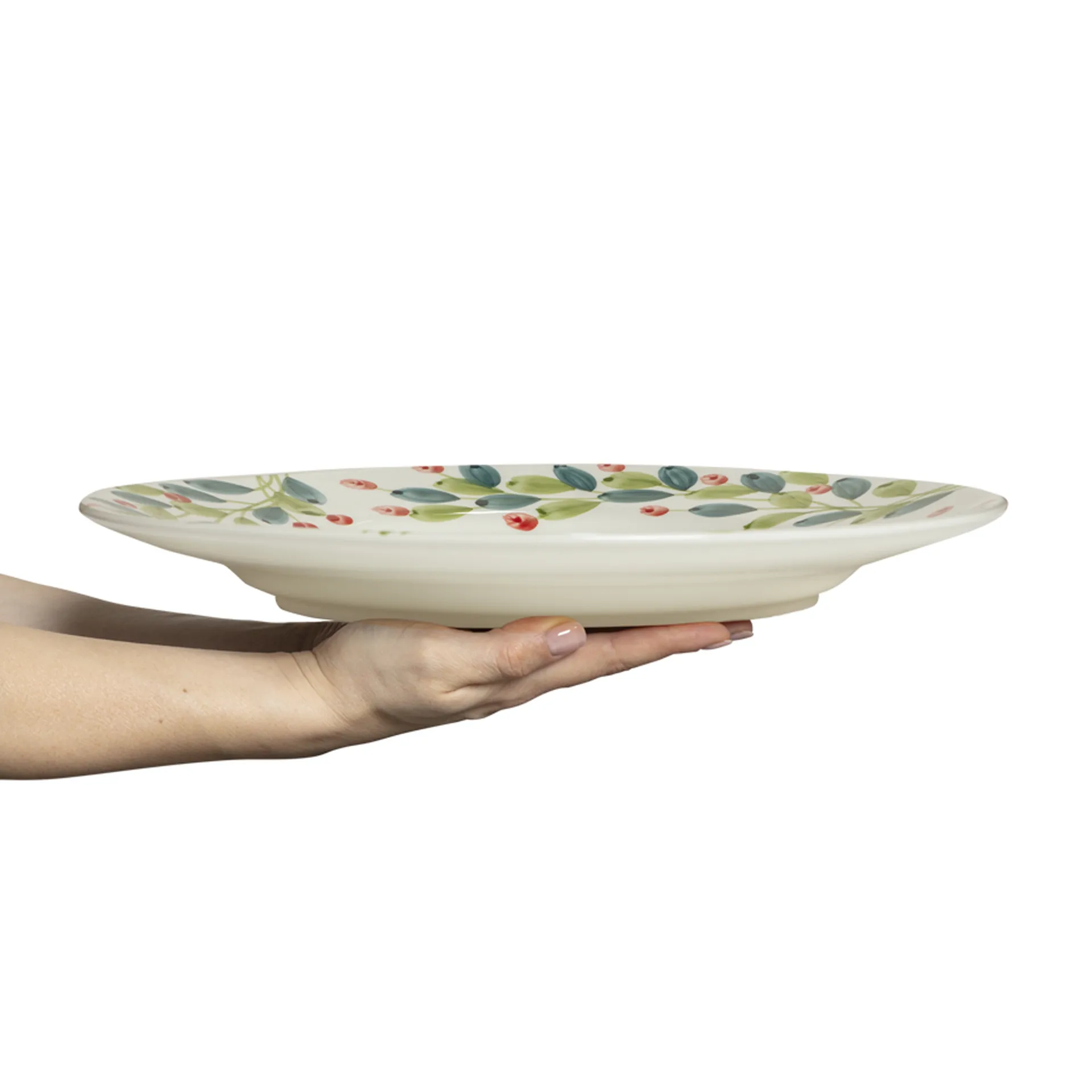 Plat de Noël Basic Ø37,5 cm, Blanc-multi Mateus