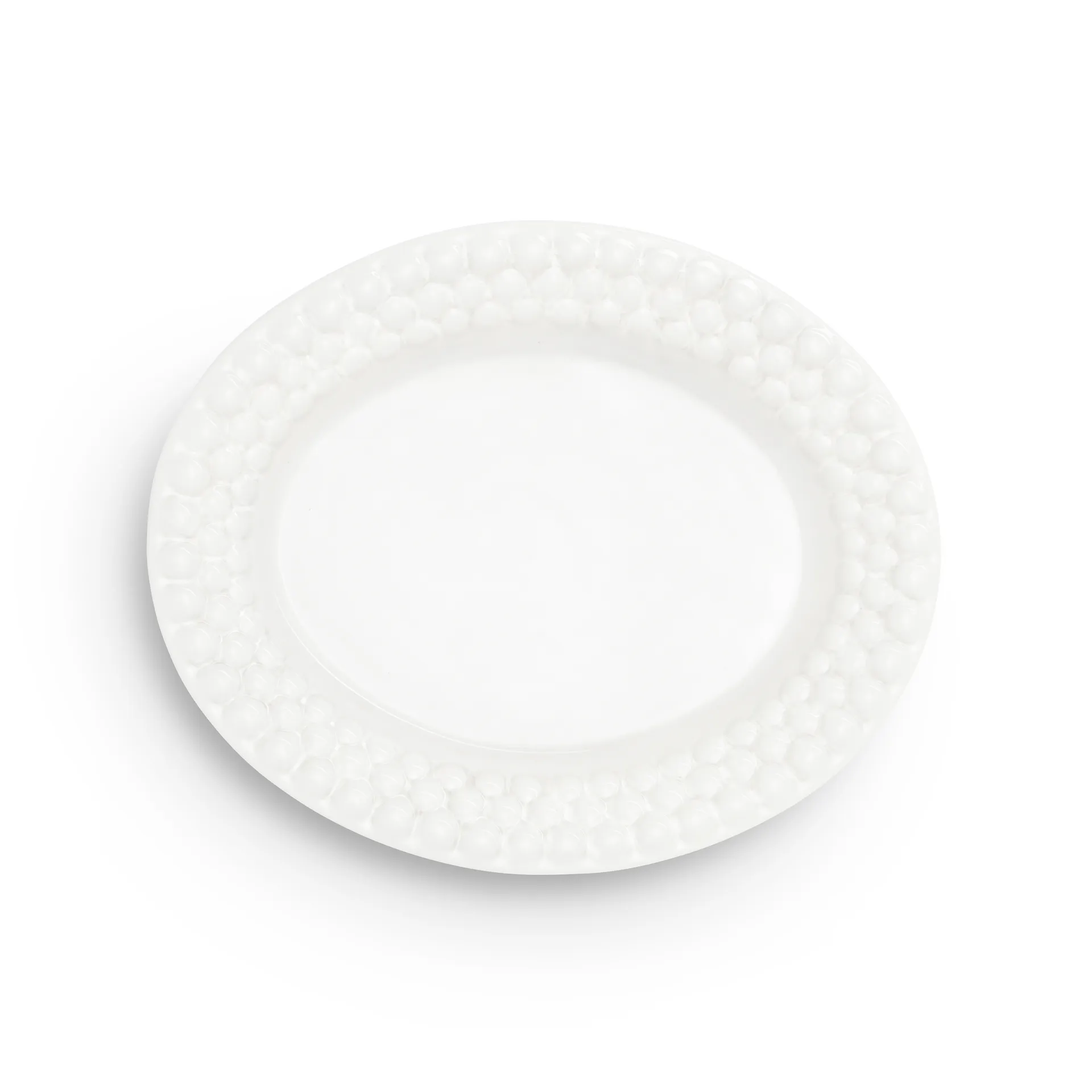 Plat ovale Bubbles 20 cm, Blanc Mateus