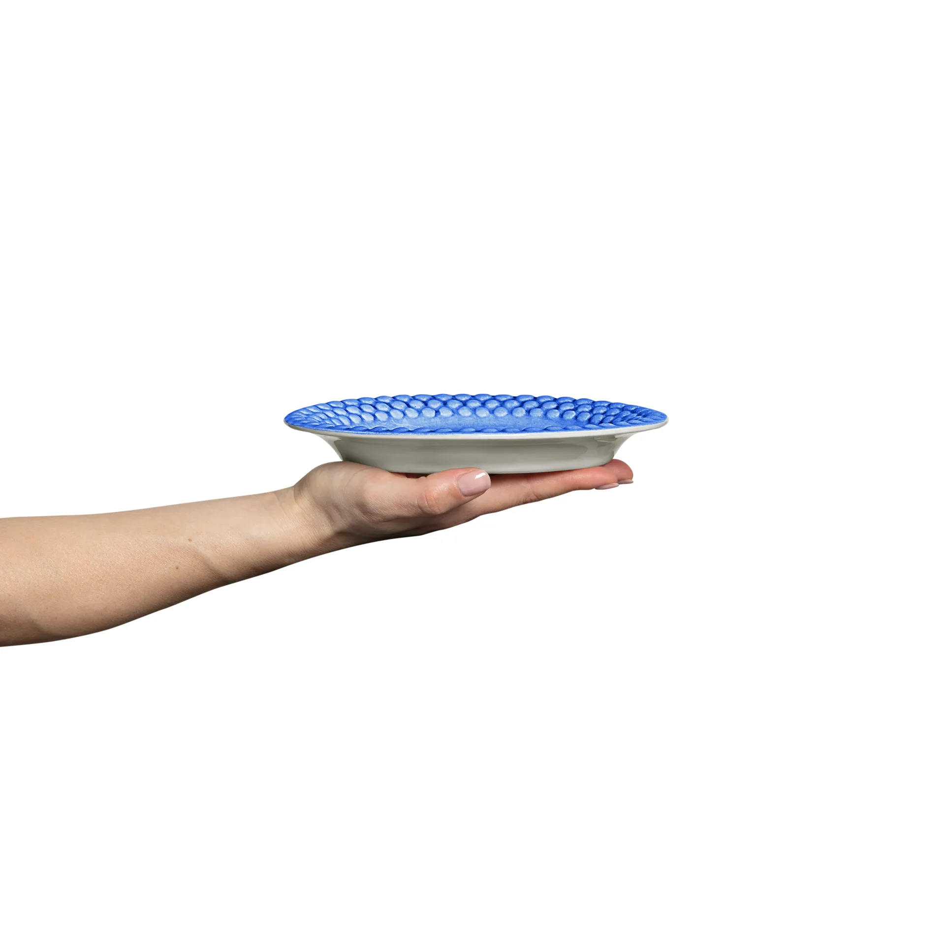 Plat ovale Bubbles 20 cm, Bleu clair Mateus