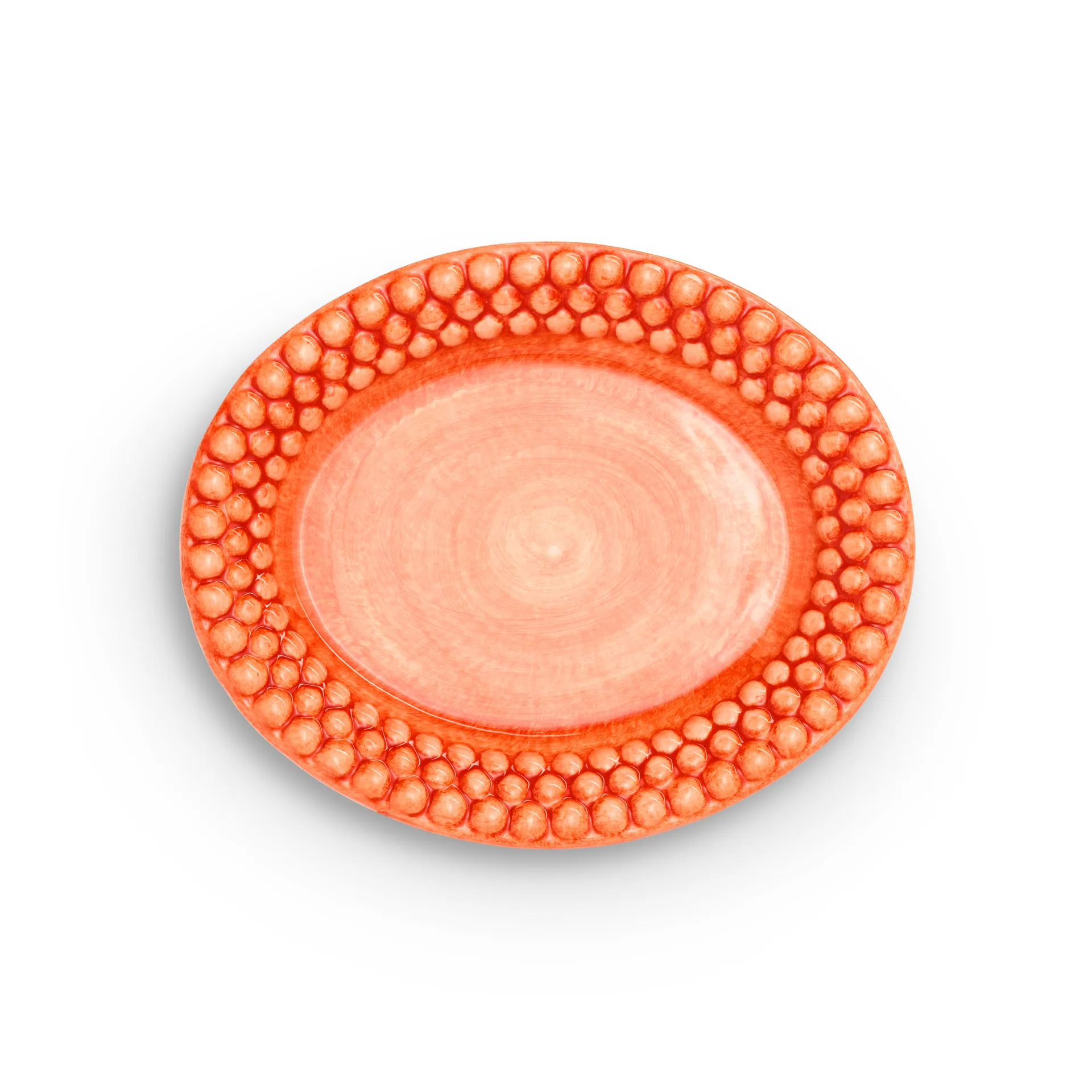 Plat ovale Bubbles 20 cm, Orange Mateus