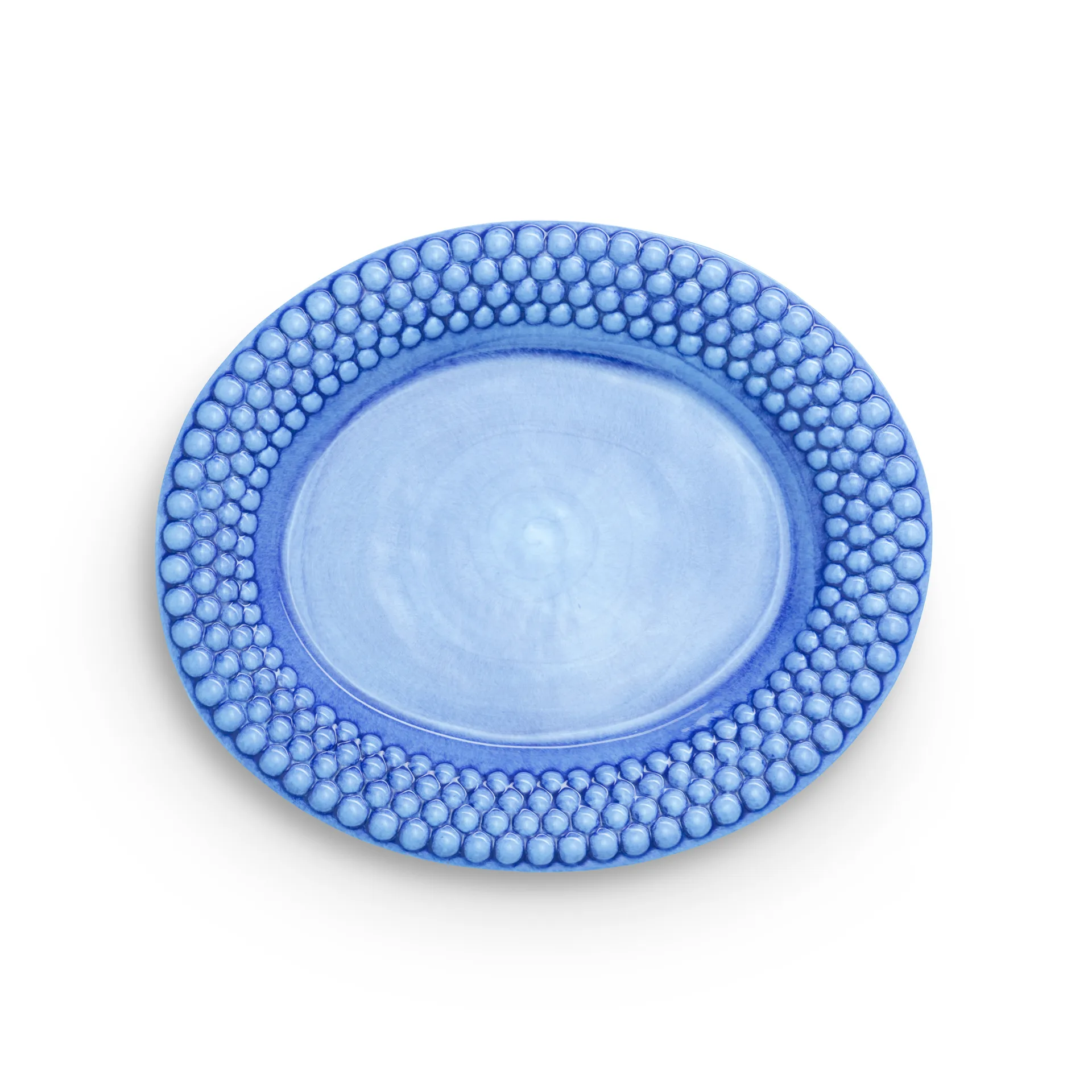 Plat ovale Bubbles 35 cm, Bleu clair Mateus