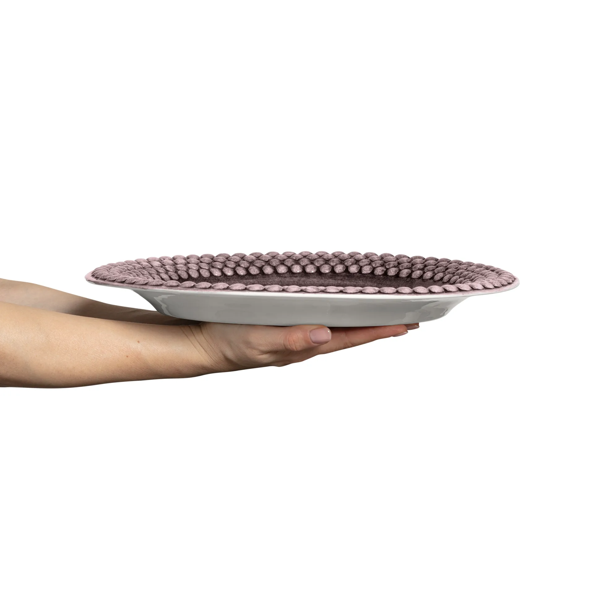 Plat ovale Bubbles 35 cm, Prune Mateus