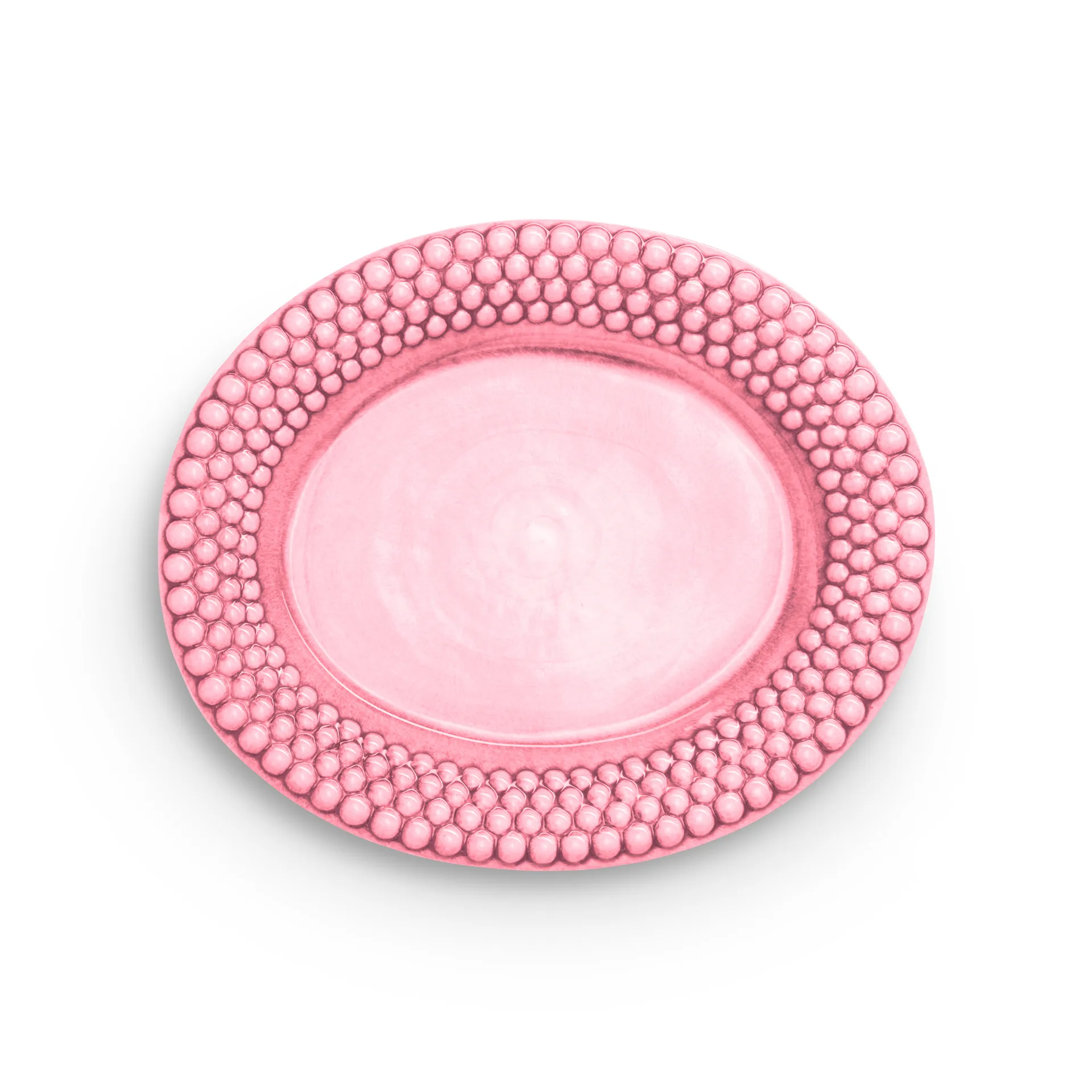 Plat ovale Bubbles 35 cm, Rose Mateus