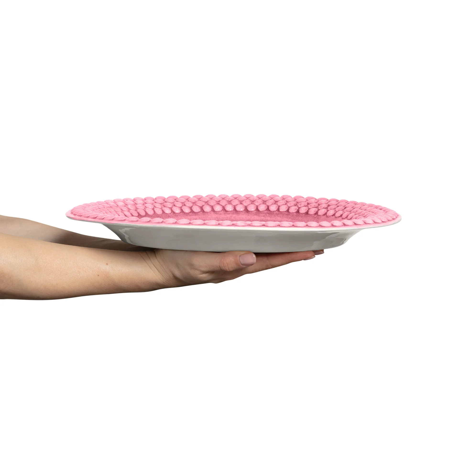 Plat ovale Bubbles 35 cm, Rose Mateus