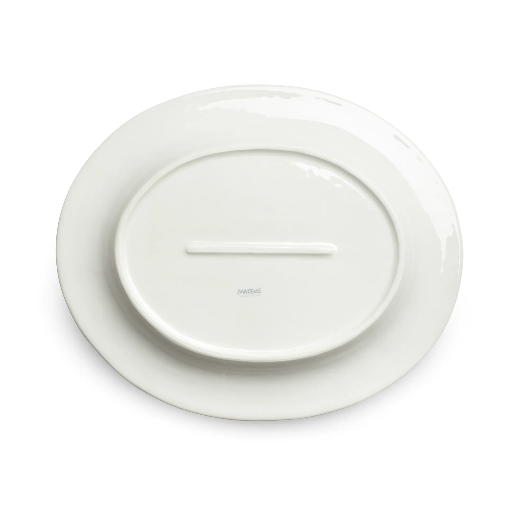 Plat ovale Bubbles 35 cm, Sable Mateus