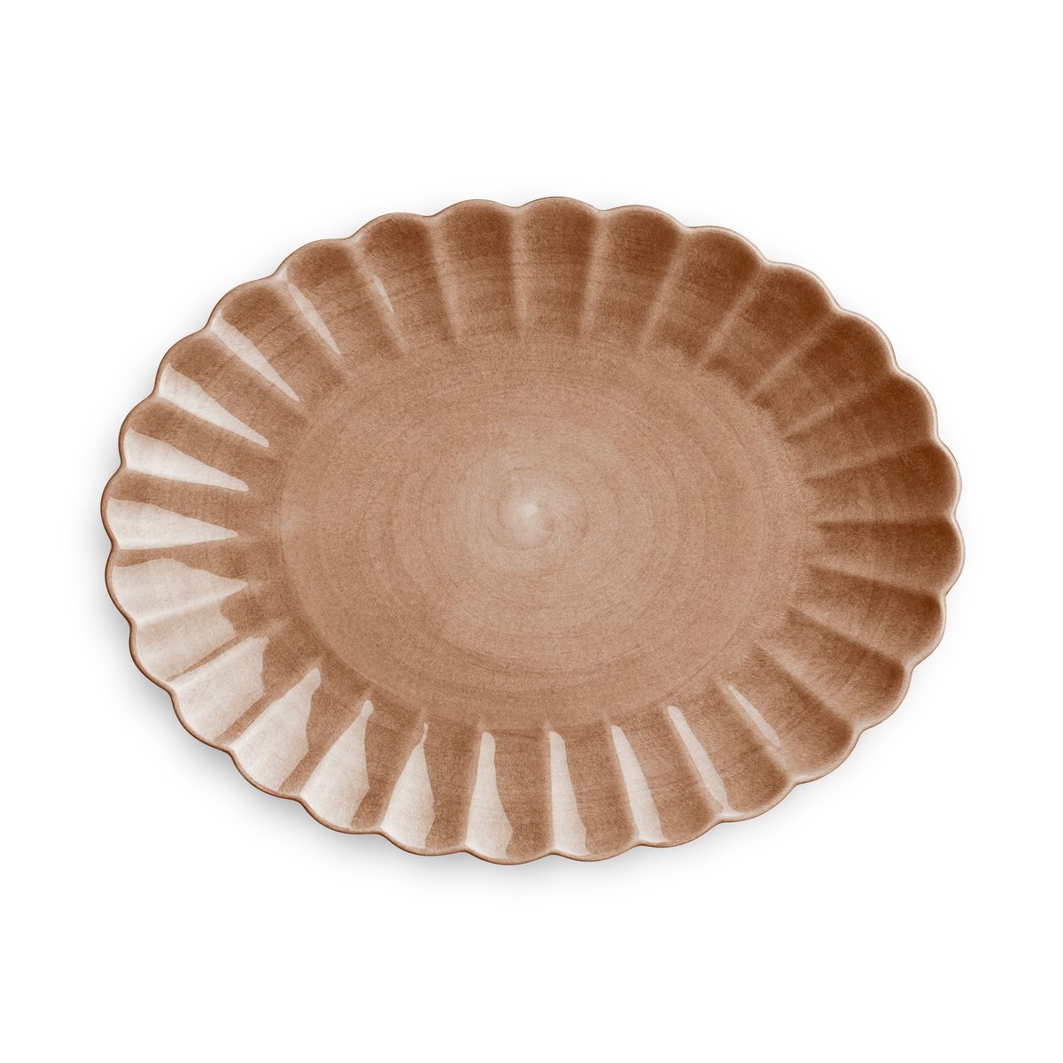 Mateus Plat Oyster 30x35 cm Cinnamon | Design Scandinave | Plats de service & plateaux | Marron