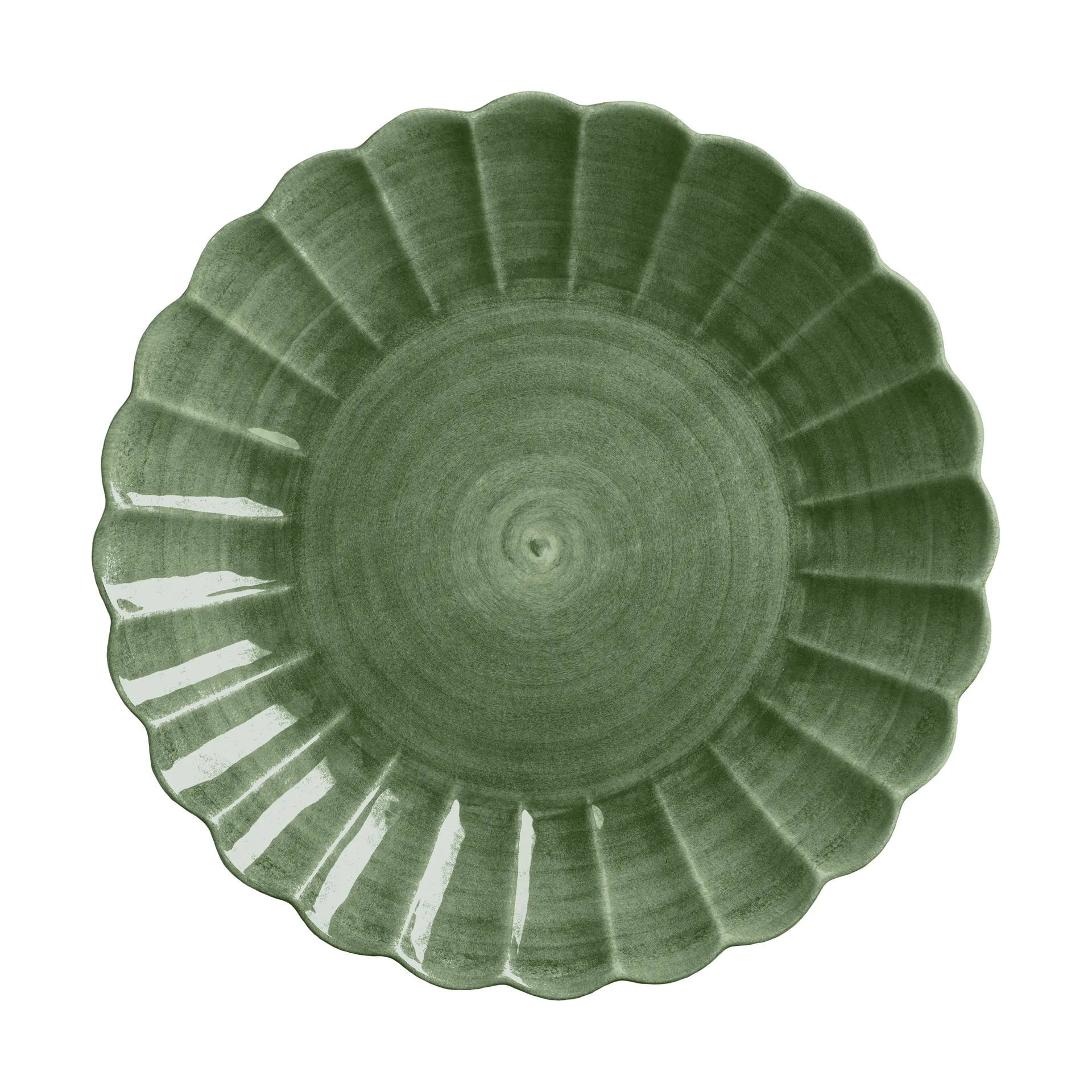 Plat Oyster rond 42 cm, Forest green Mateus