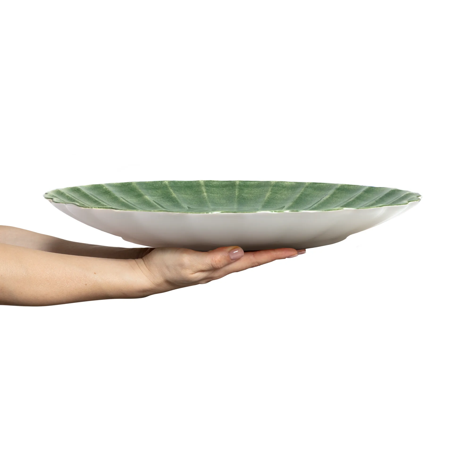 Plat Oyster rond 42 cm, Forest green Mateus