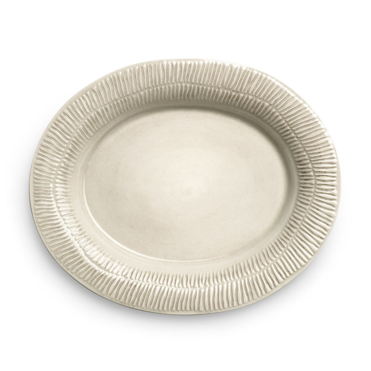 Mateus Plat Stripes 30x35 cm Sable | Design Scandinave | Plats de service & plateaux | Beige