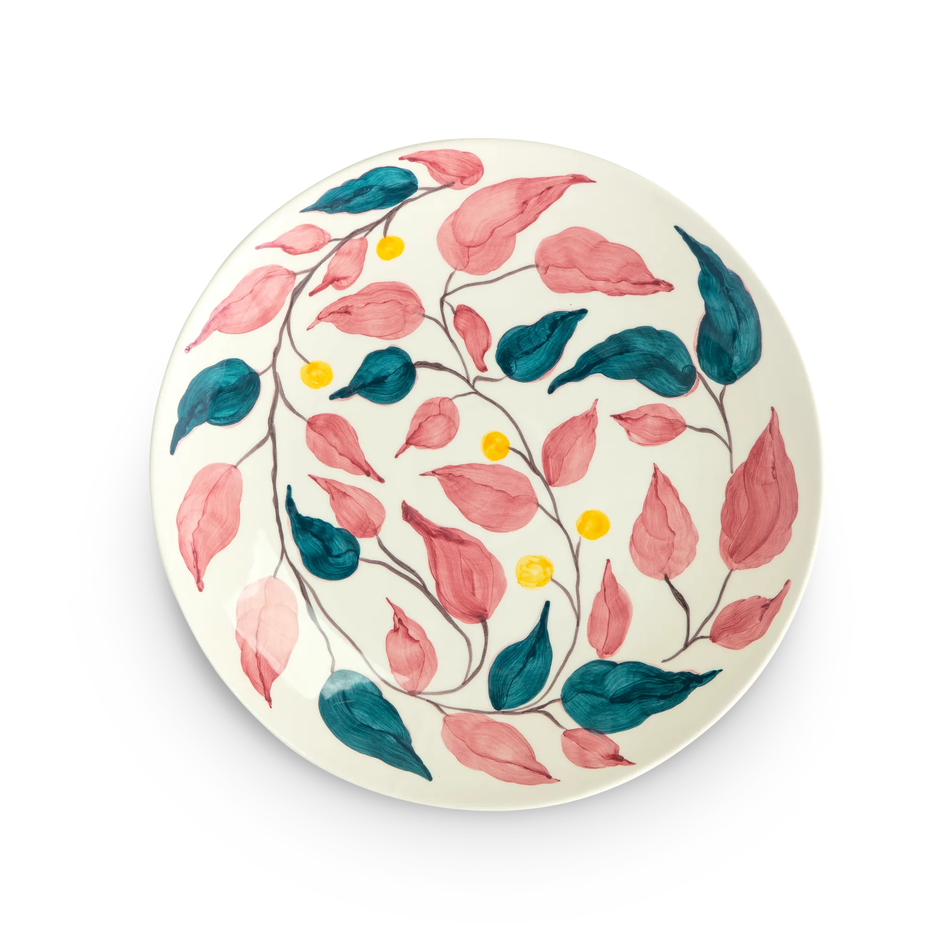 Plateau de service Leaves Ø34 cm, Blanc Mateus