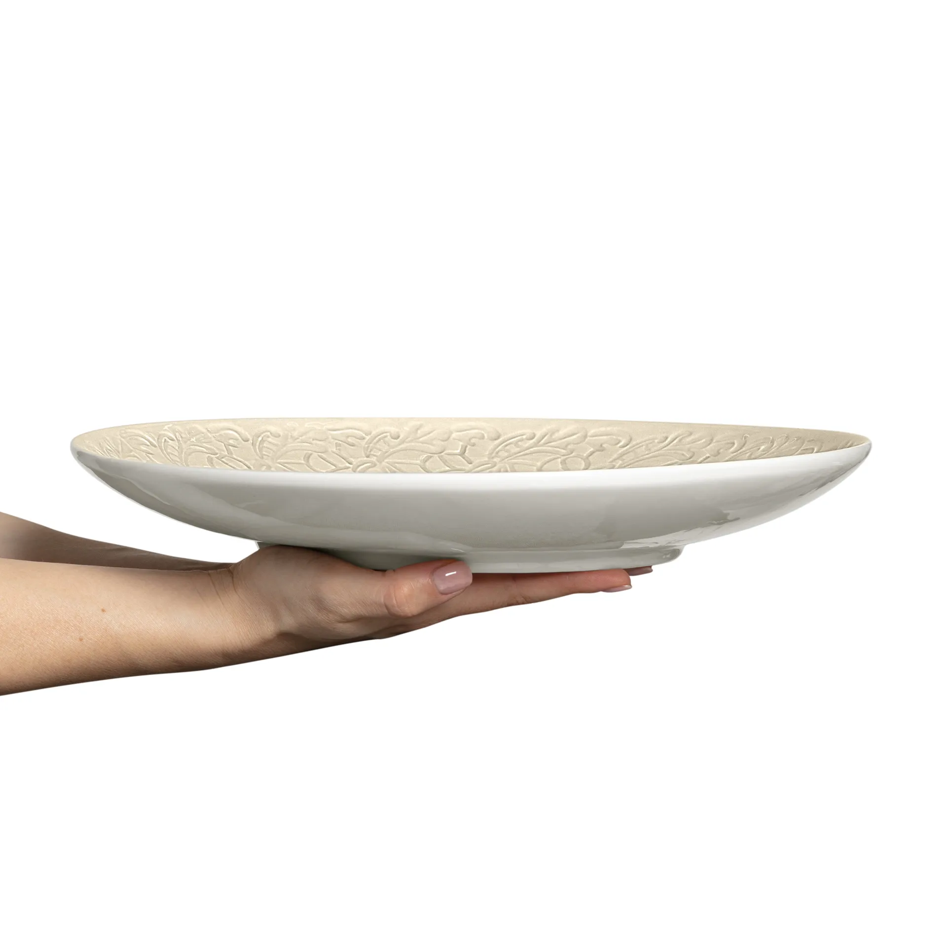 Soucoupe Lace 34 cm, Sable Mateus