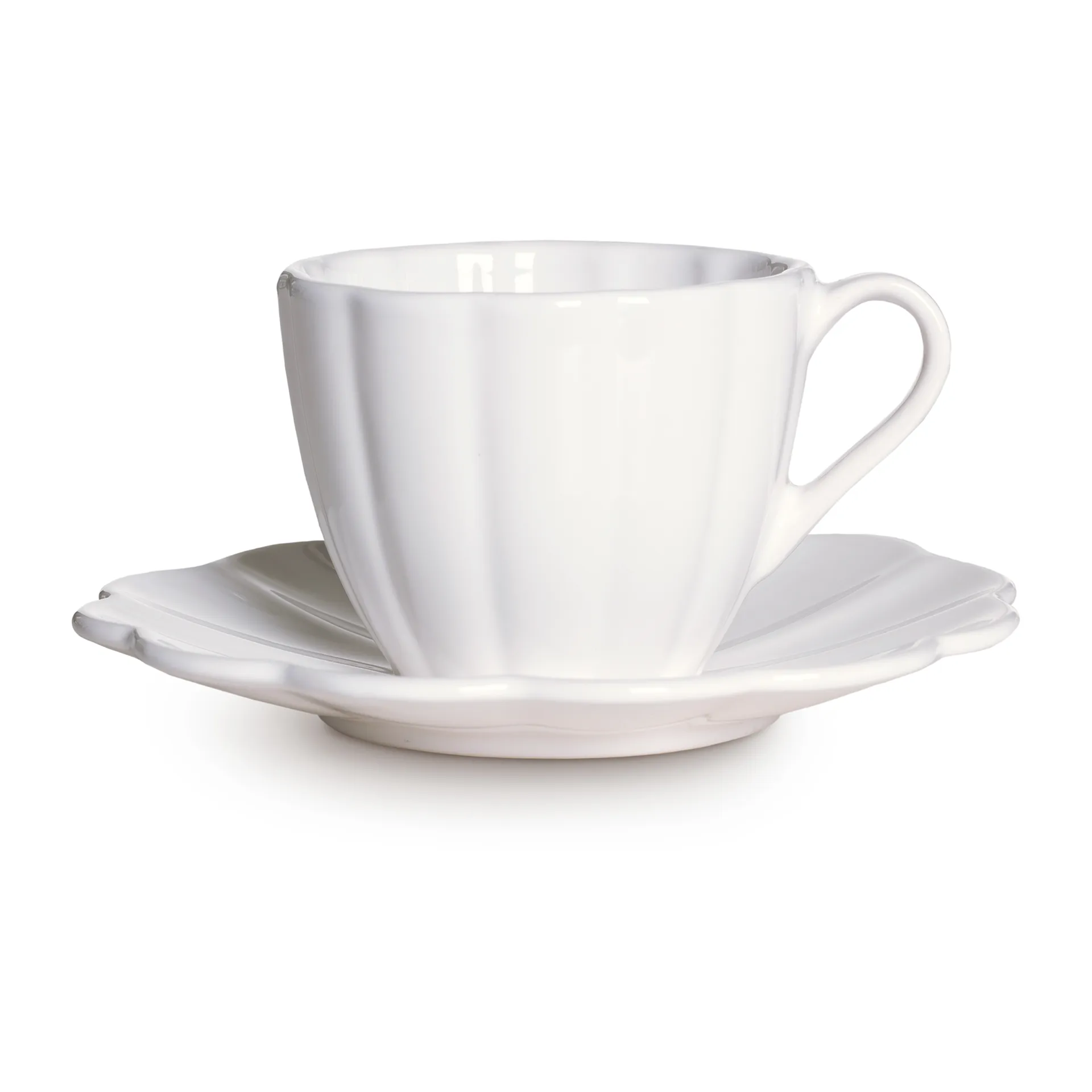 Tasse et soucoupe Oyster 25 cl, Blanc Mateus