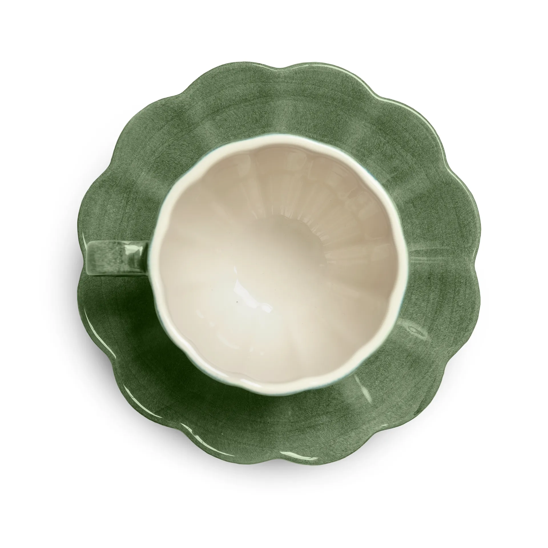Tasse et soucoupe Oyster 25 cl, Forest green Mateus