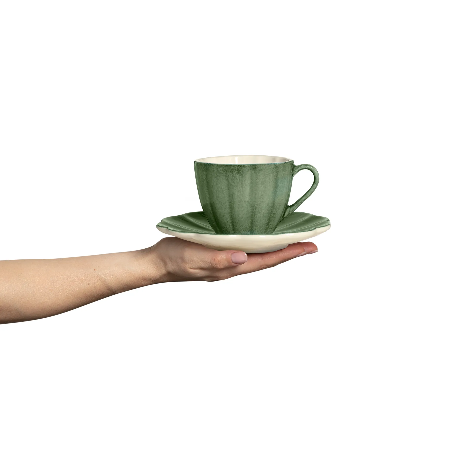 Tasse et soucoupe Oyster 25 cl, Forest green Mateus
