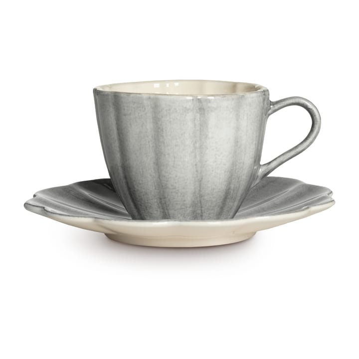 Tasse et soucoupe Oyster 25 cl - Gris - Mateus