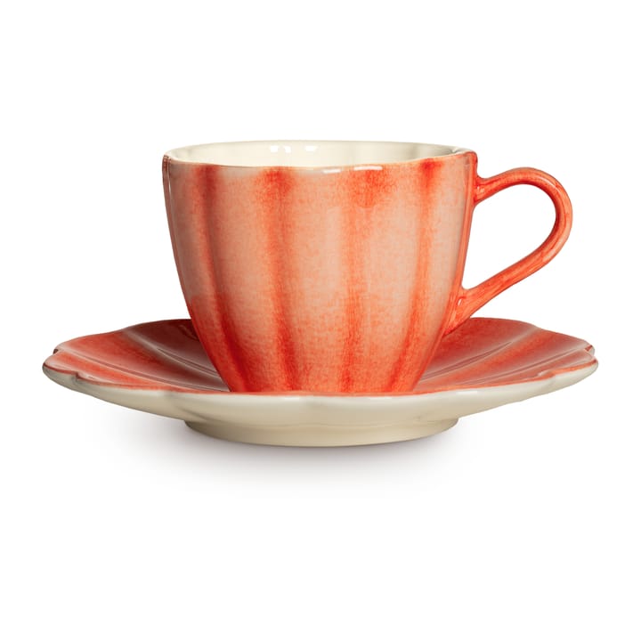 Tasse et soucoupe Oyster 25 cl - orange - Mateus