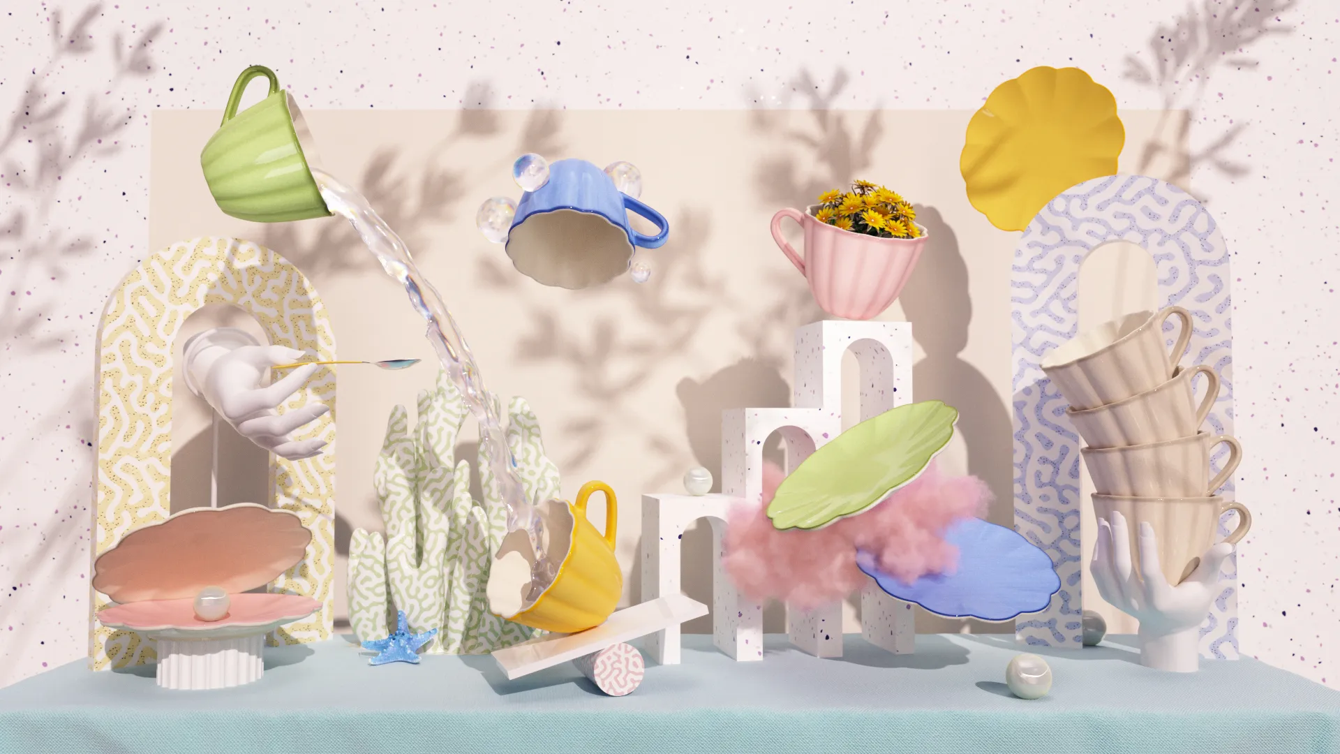 Tasse et soucoupe Oyster 25 cl, orange Mateus