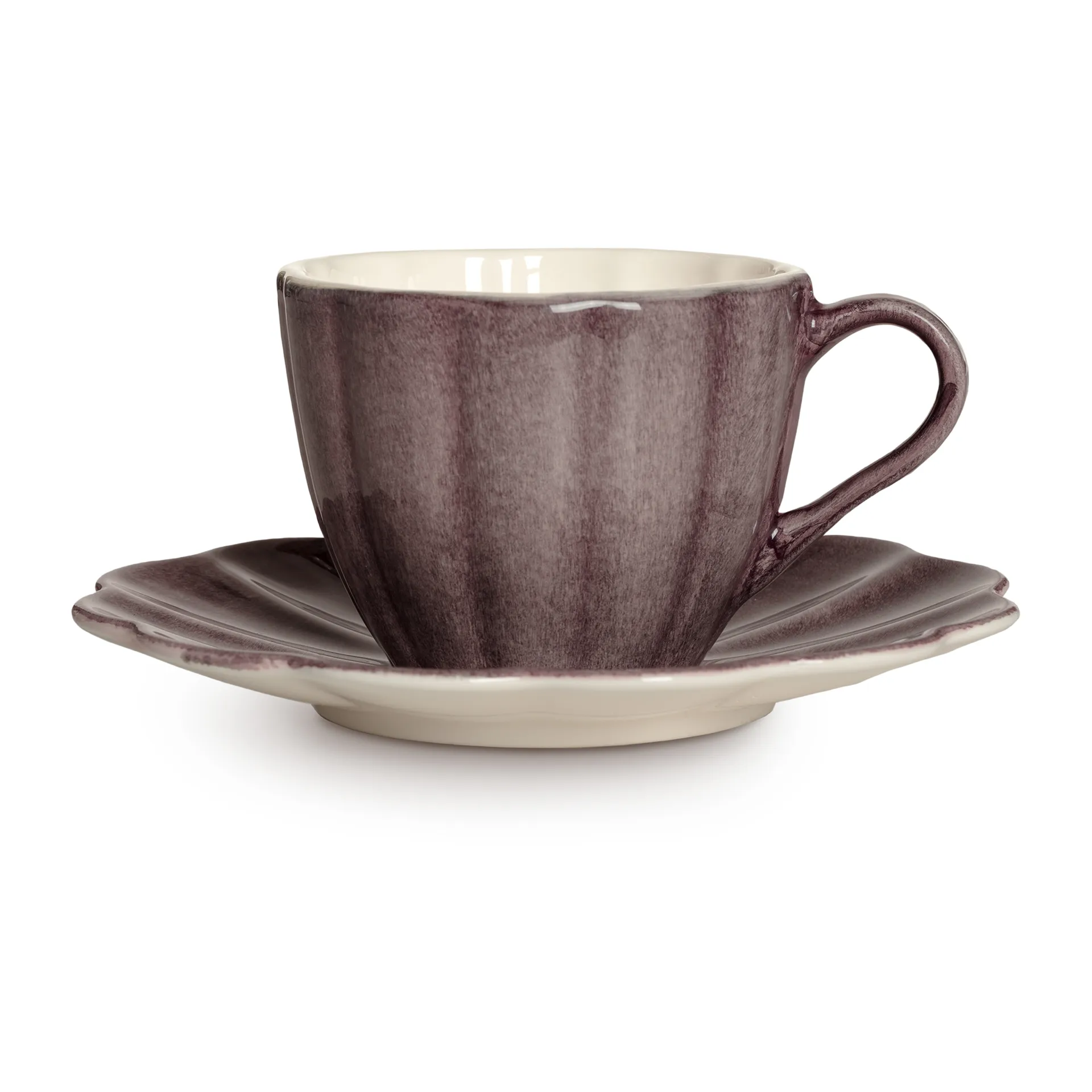 Tasse et soucoupe Oyster 25 cl, Prune Mateus