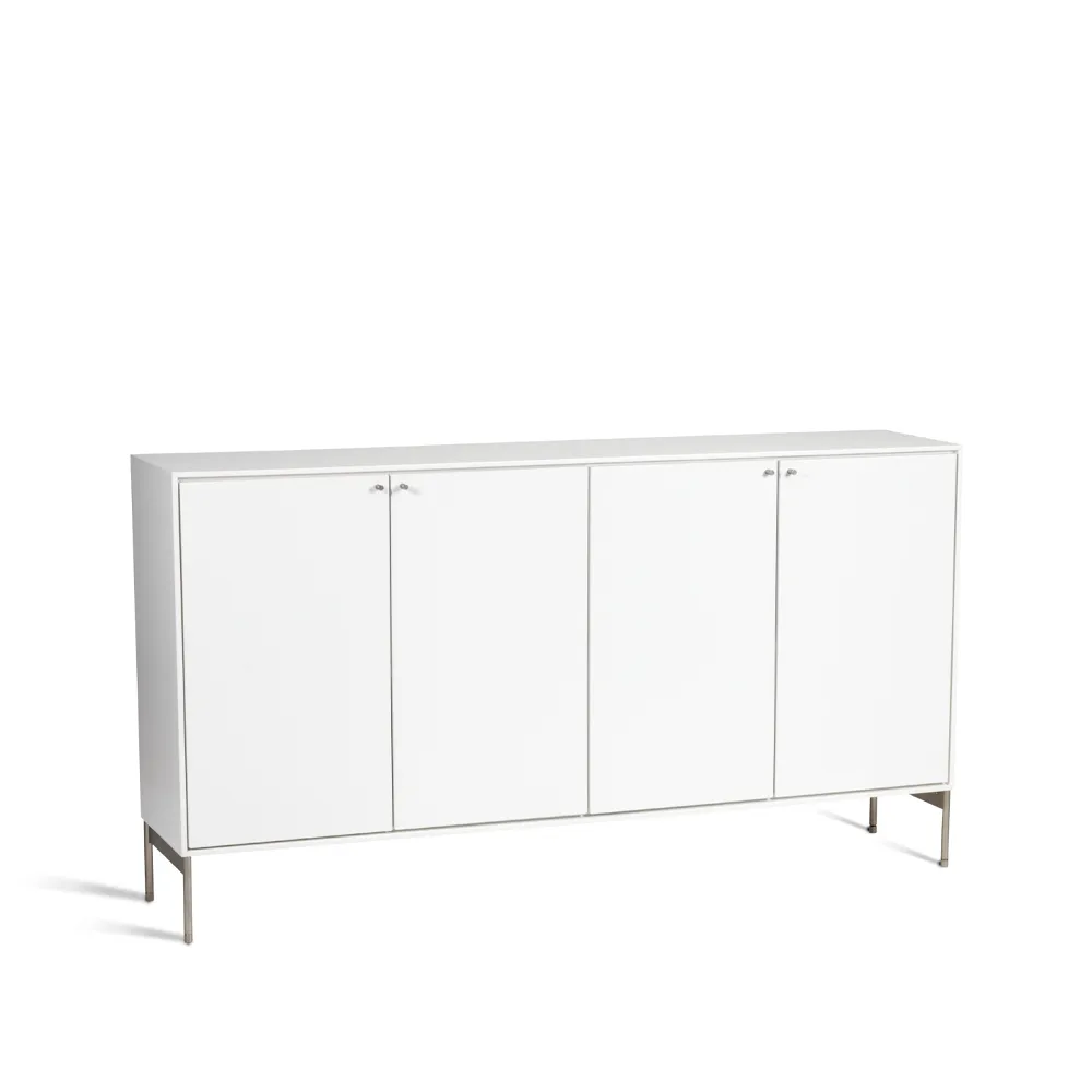 Buffet Volt 80x148 cm, Blanc laqué Mavis