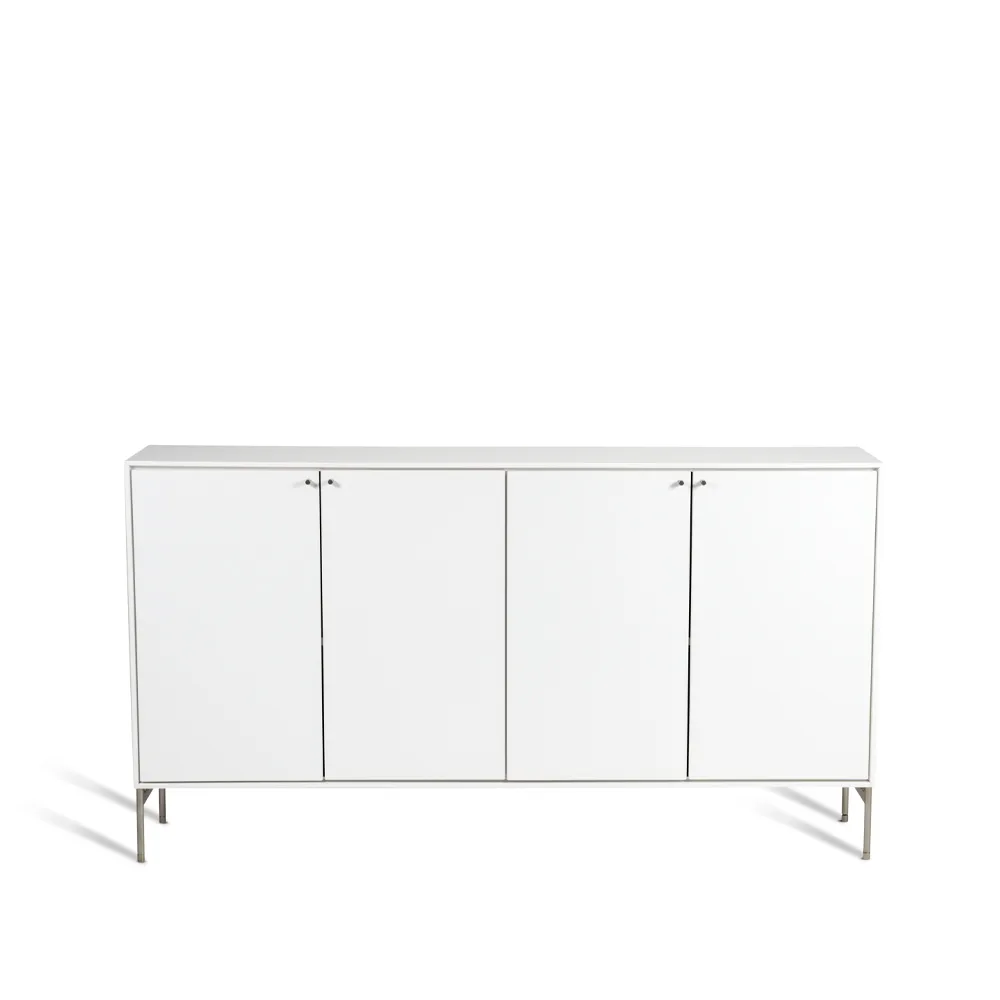 Buffet Volt 80x148 cm, Blanc laqué Mavis