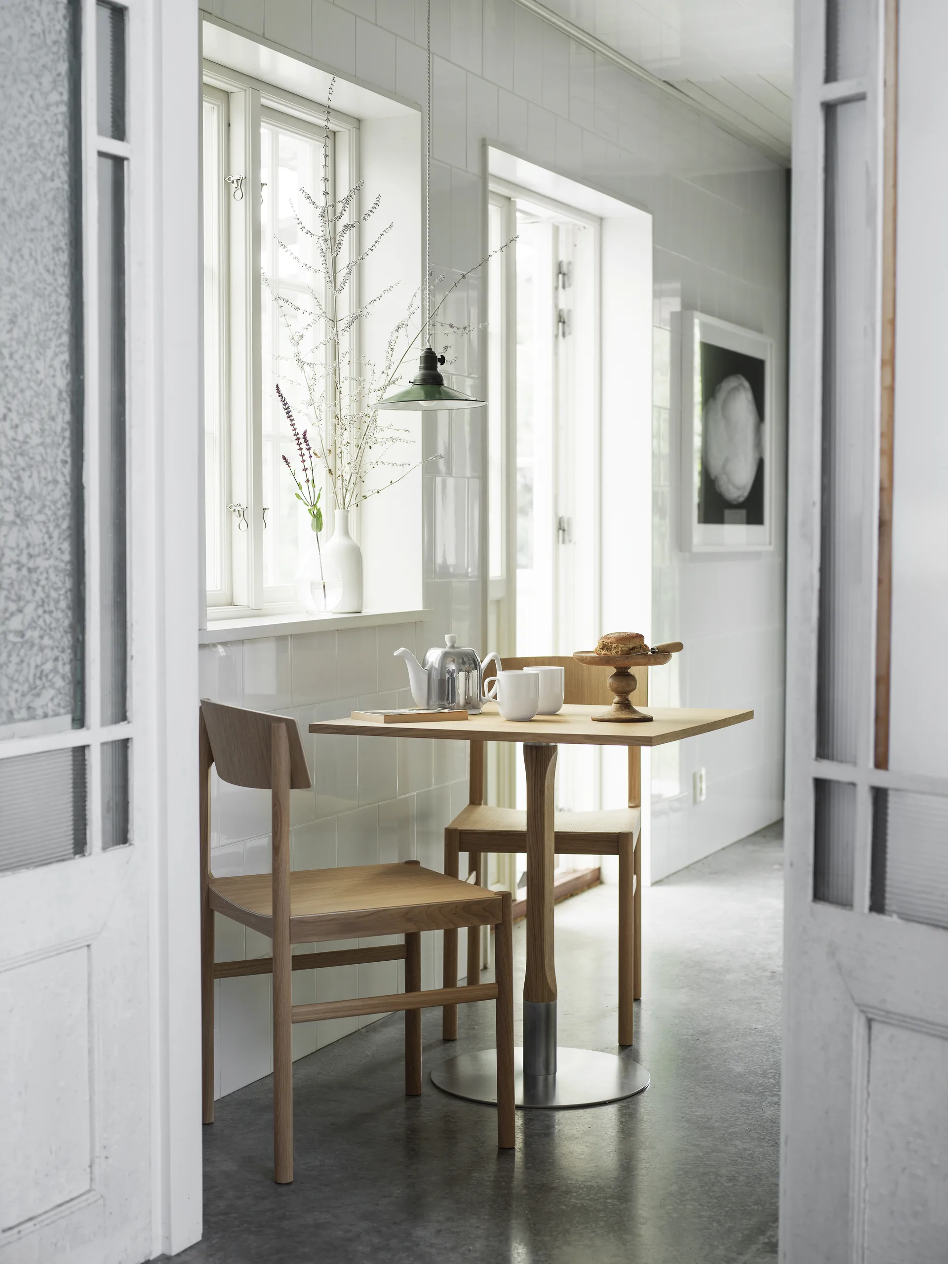 Chaise Rod, Chêne blanchi mat laqué Mavis