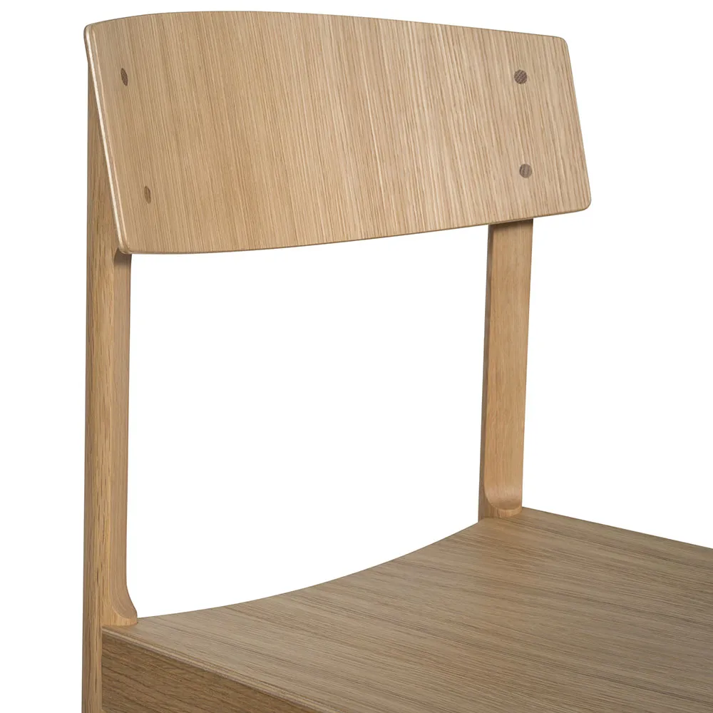 Chaise Rod, Chêne blanchi mat laqué Mavis