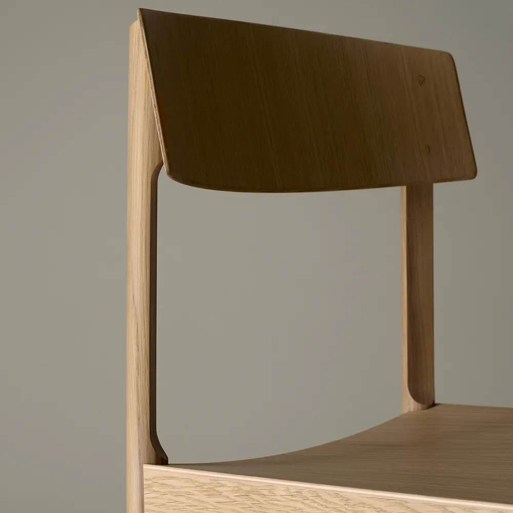 Chaise Rod, Chêne blanchi mat laqué Mavis