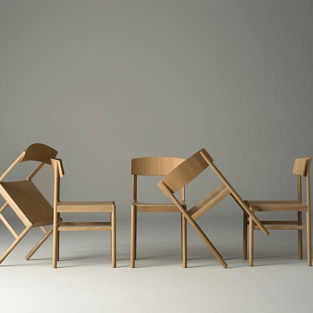 Chaise Rod, Chêne blanchi mat laqué Mavis