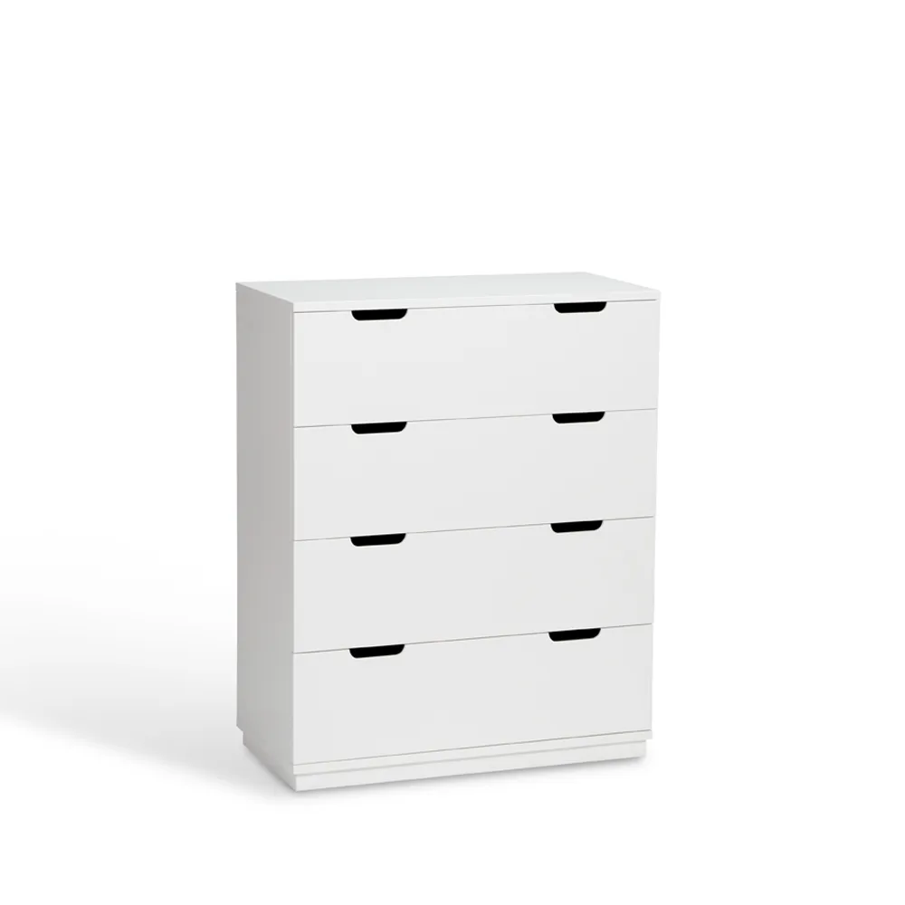 Commode Aoko 4 tiroirs, Blanc laqué Mavis