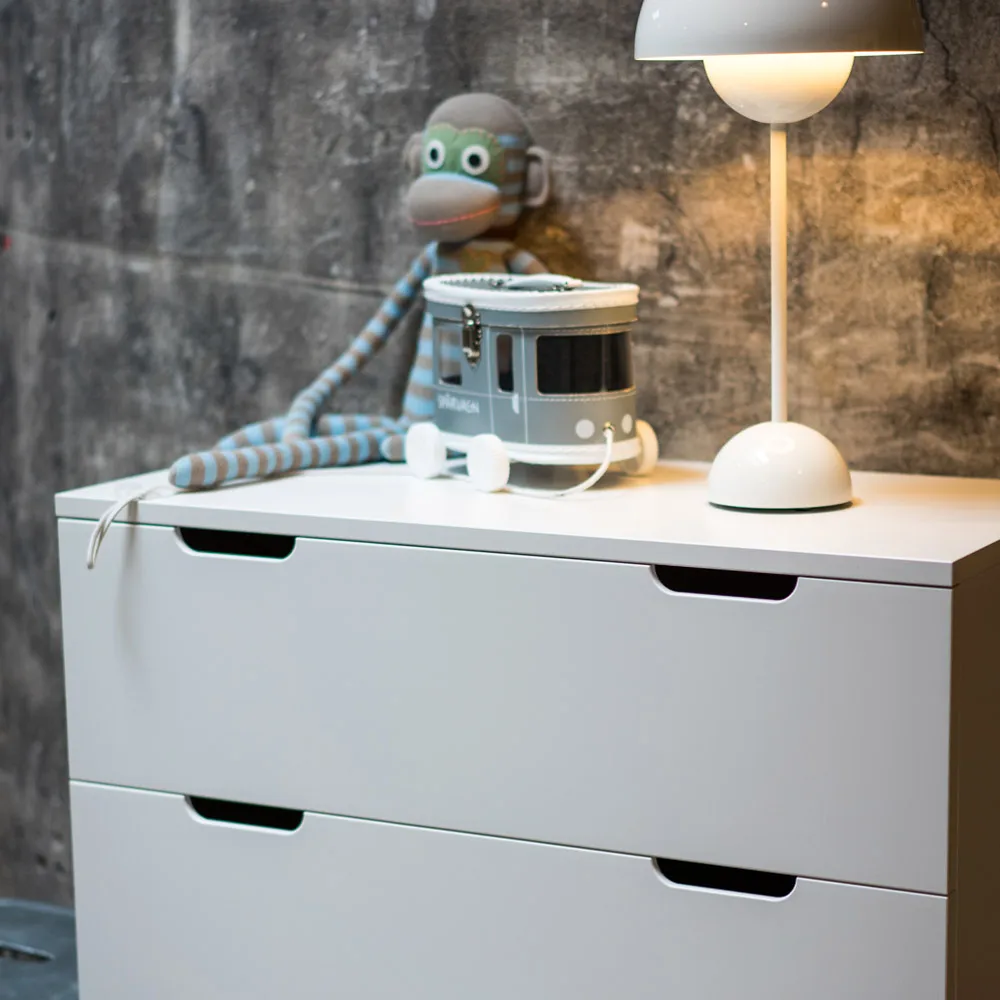 Commode Aoko 4 tiroirs, Blanc laqué Mavis